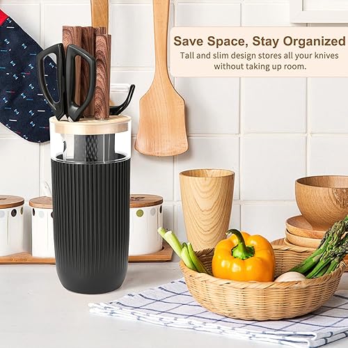 Miniatura 8 de Knife Set, 7-Piece Kitchen Knife Set with Sharp Chef and Meat Knives, Anti-Rust Utility Knives Set for Kitchen, Kitchen Knife Block Set – Black