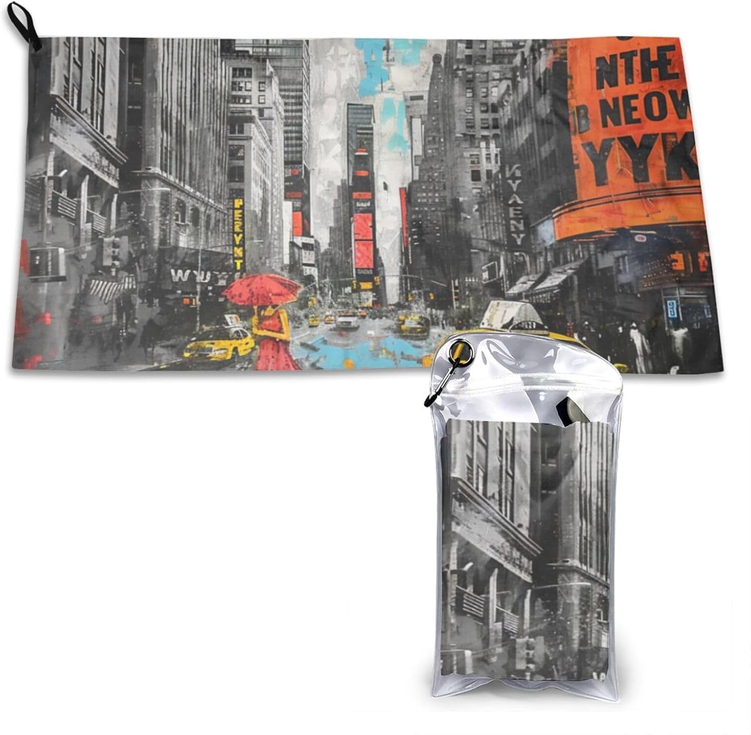 Hunting Arrows Triangles Deer Printed Microfiber Quick Dry Towel 31.5x16in, Lightweight & Compact with PVC Pouch & Carabiner - for Beach, Camping, Gym, Travel & Home Use