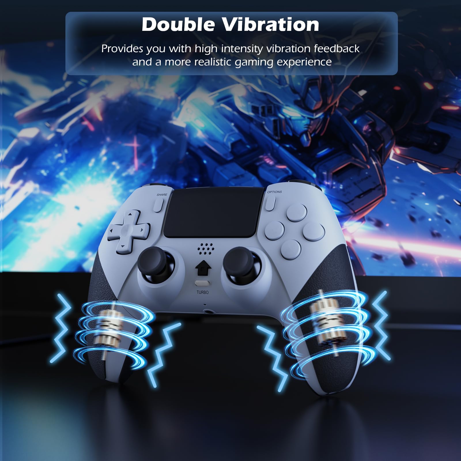 LATEC Manettes compatibles avec PS4,Manette sans Fil pour P4 Slim/Pro avec Turbo Vibration/Capteur Gyroscopique