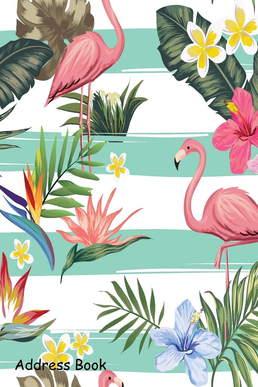 Address Book: For Contacts, Addresses, Phone, Email, Note,Emergency Contacts,Alphabetical Index With Tropical Flower and Flamingo