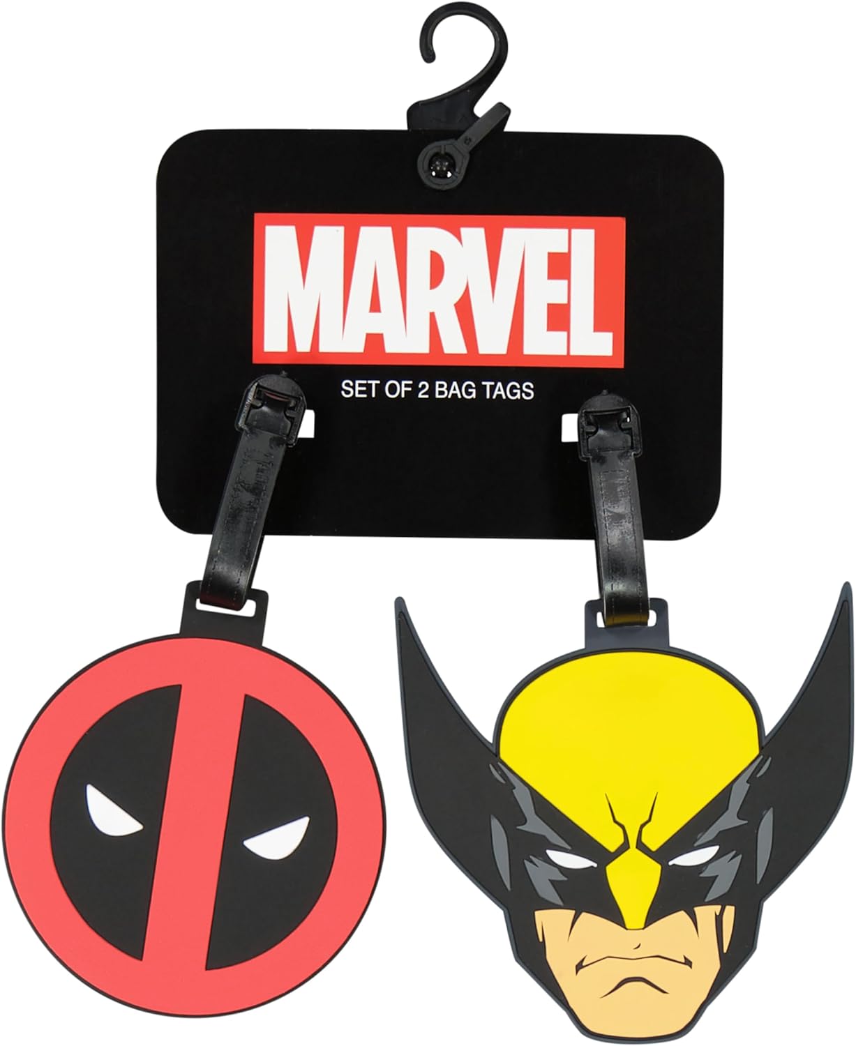FUL Marvel Deadpool and Wolverine Luggage Tags, 2-Piece PVC Suitcase ID Tag Set with Adjustable Straps, Multi, One Size
