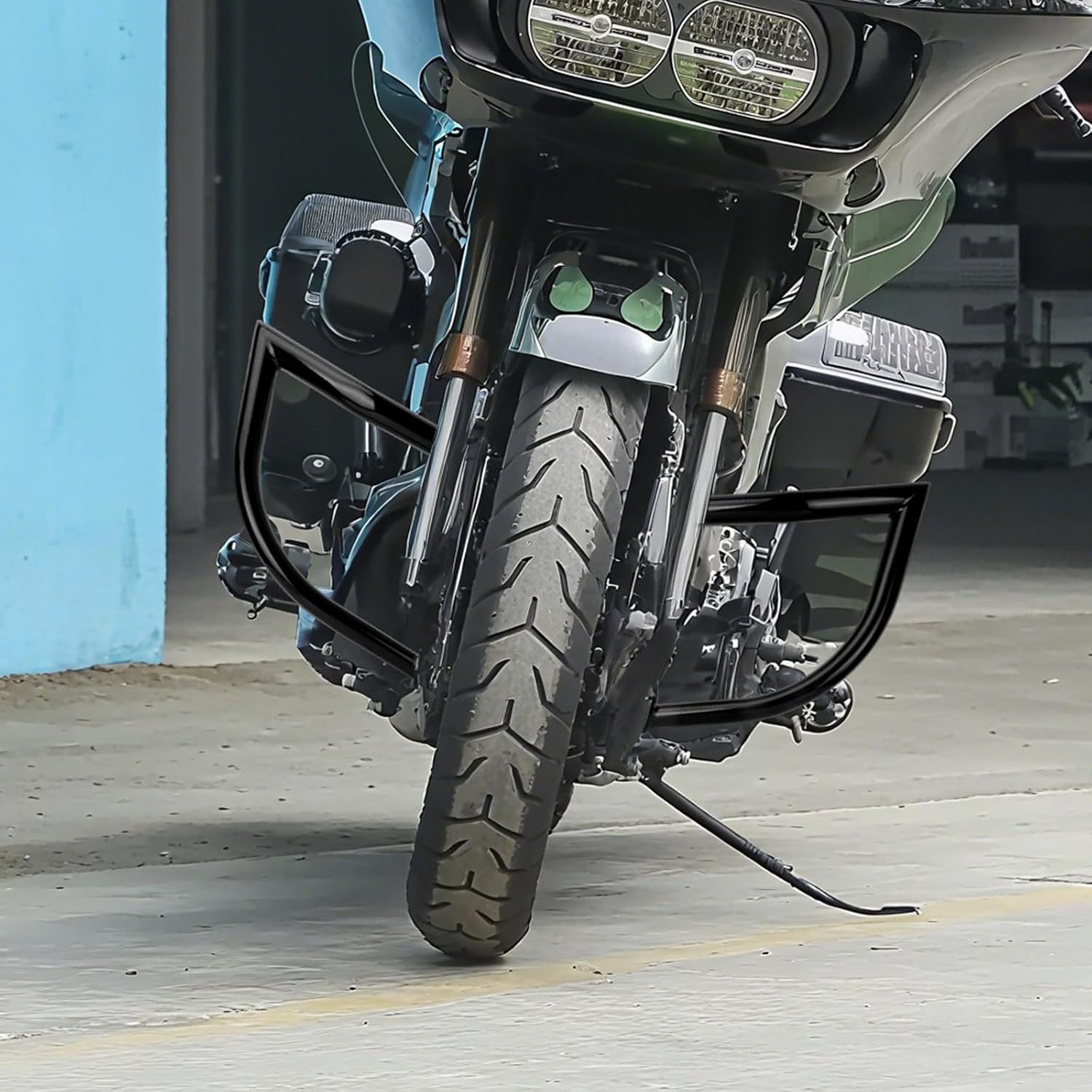 Front Engine Guard Crash Bar Steel Tubing Highway Protection Compatible with Harley Touring Street Glide Road Glide Road King Ultra Limited Electra Glide Ultra Classic 2014-2025