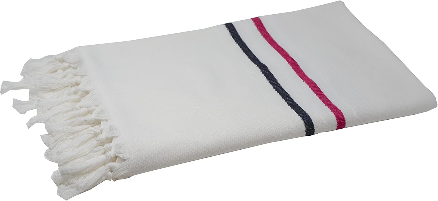 Amazon.com: Large Turkish Towel with Soft Terryback, Striped Peshtemal ...