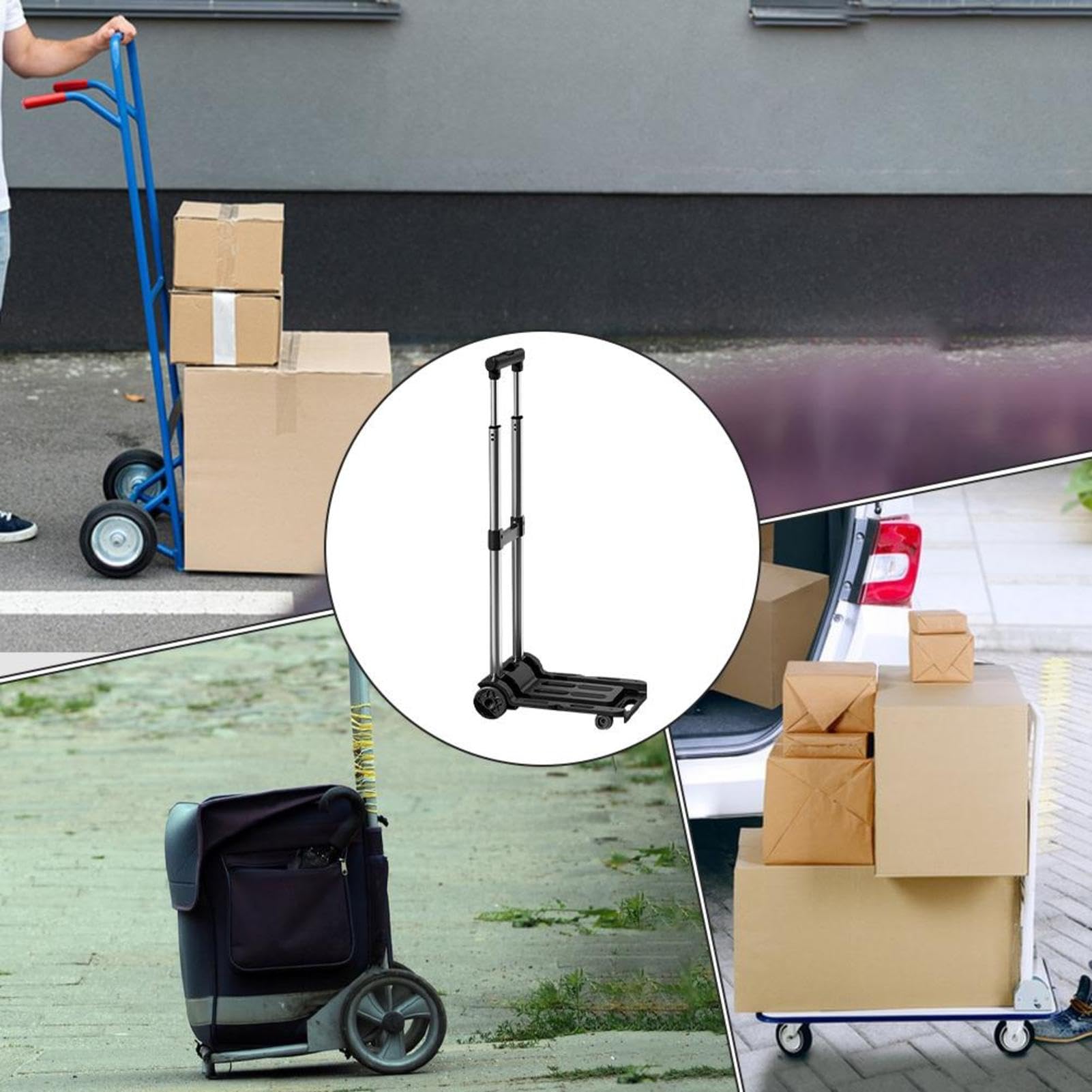 Carretilla de Mano Plegable,de Mano Plegable de Equipaje Plegable Compacto