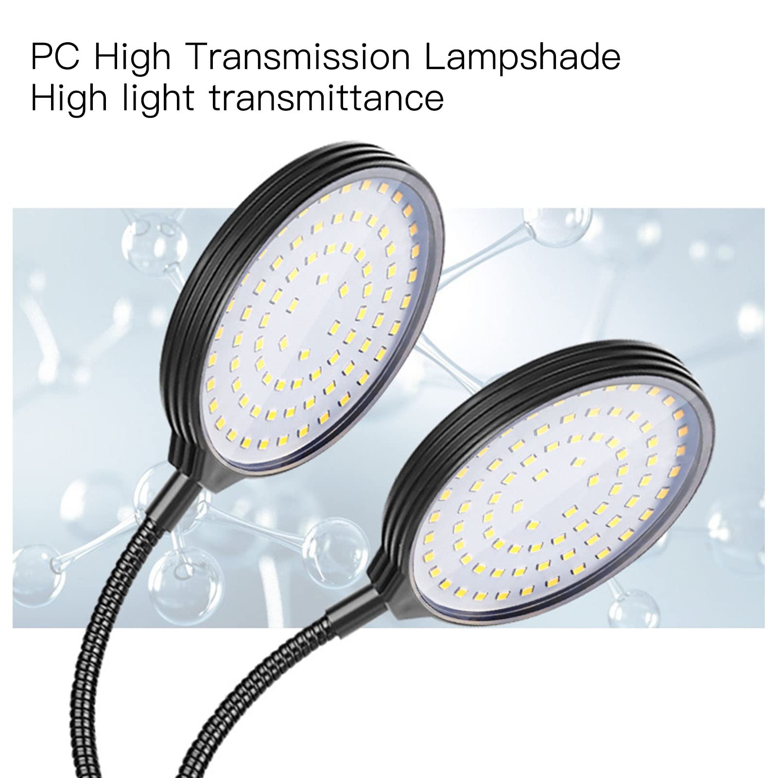 Luci a LED per piante da interno, luci a LED per coltivazione di piante con timer Auto On/Off 4/8/12H, doppia clip a collo di osso d'acqua per coltivare la luce con 5 livelli dimmerabili
