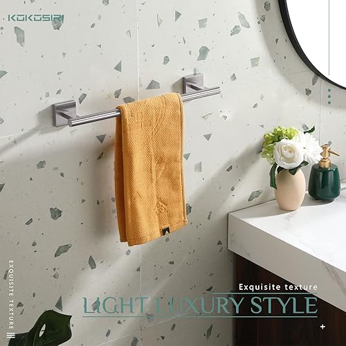 Miniatura 4 de KOKOSIRI Toalleros de 16 pulgadas, toalleros para baño, baño, soporte para papel higiénico, soporte para rollo de papel higiénico, níquel cepillado