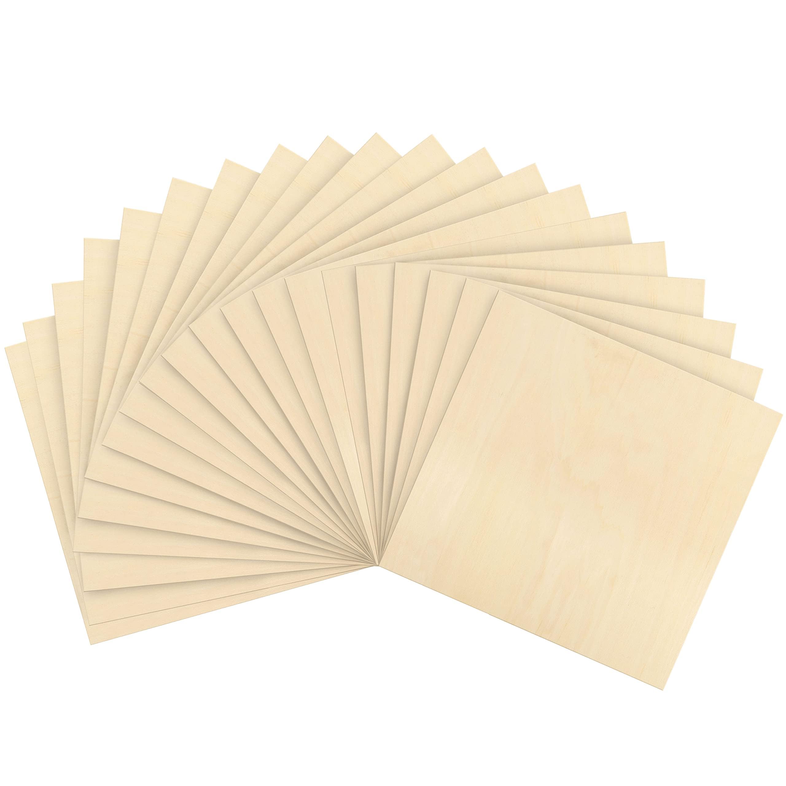 Belle Vous Tablero Madera Contrachapado 3mm - 20x Tablas de Madera de Abedul 30 x 30 cm - Para Bricolaje Proyectos Manualidades Corte Laser Pintar Modelado Grabado Pirograbado