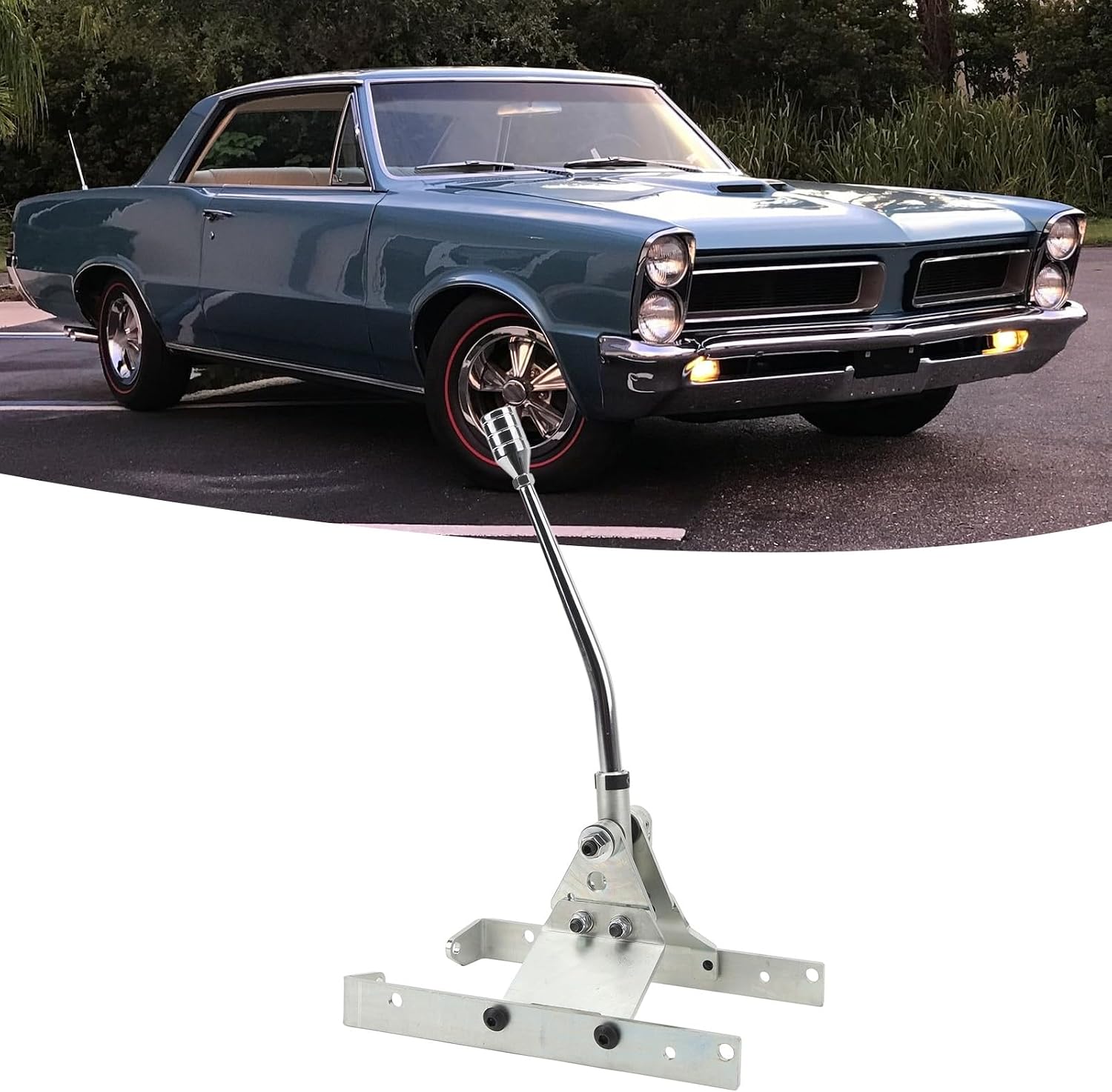 12 Inch Automatic Shifter Kit, Transmission Shifter for TH350 with Ergonomic Design, Chrome Shift Lever Arm and Billet Aluminum Knob