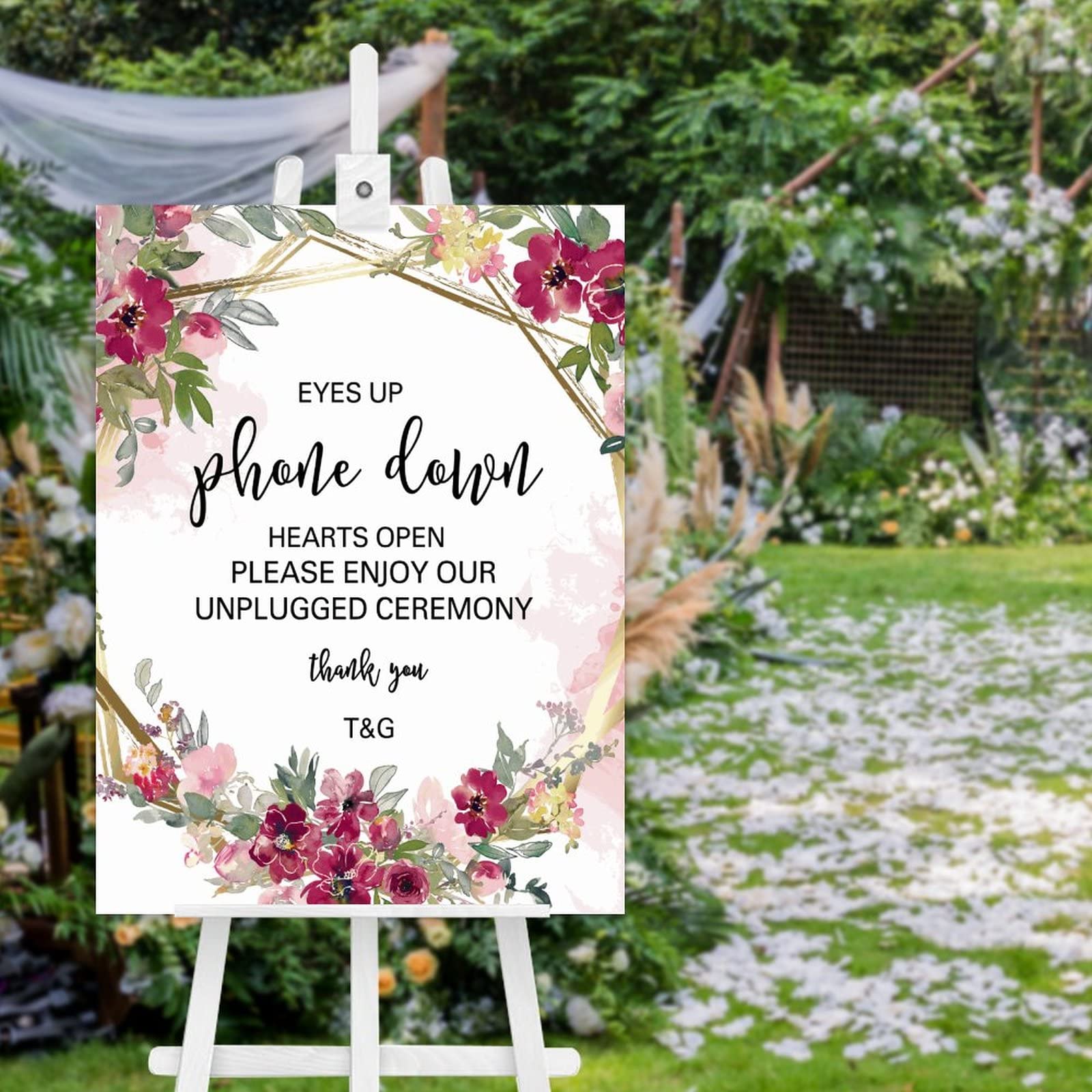 Panneau de bienvenue en bois pour mariage sans écran et cérémonie nature