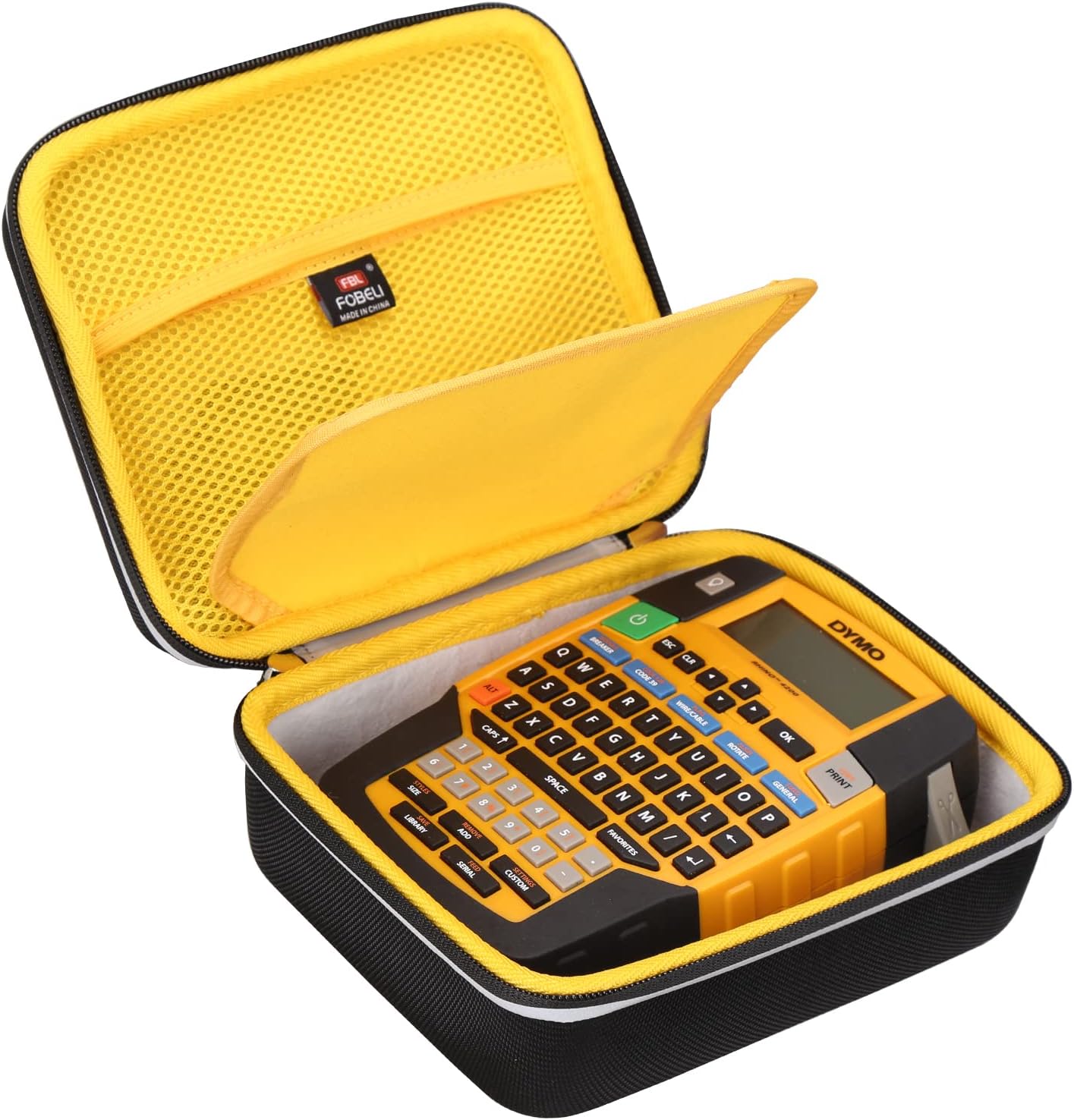 FBLFOBELI Hard Case for DYMO Rhino 4200 Industrial Label Maker | Hard EVA Shell, Shockproof & Water-Resistant, Double Zipper Closure, Mesh Pocket, Label Maker Storage Bag