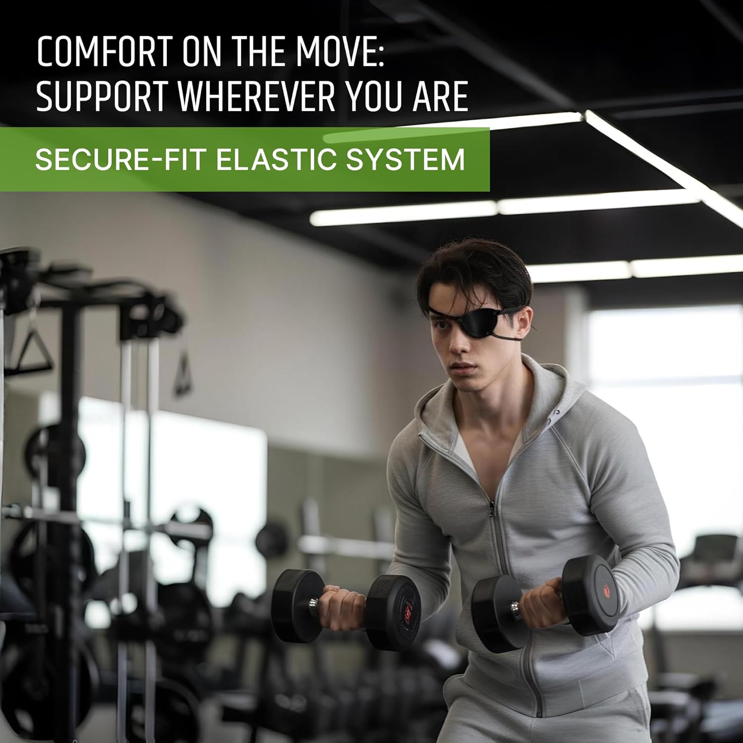 Premium Handmade Metal Gear Leather Eye Patch with Soft Foam Padding, Adult Snake Eye Patch for Men and Women for Lazy Eye Therapy, Cosplay, and Pirate Costume (Black, Left)