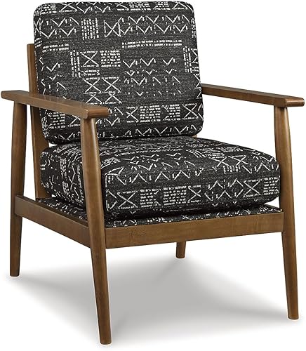 Signature Design by Ashley Bevyn Mid-Century - Silla decorativa tapizada moderna, color negro