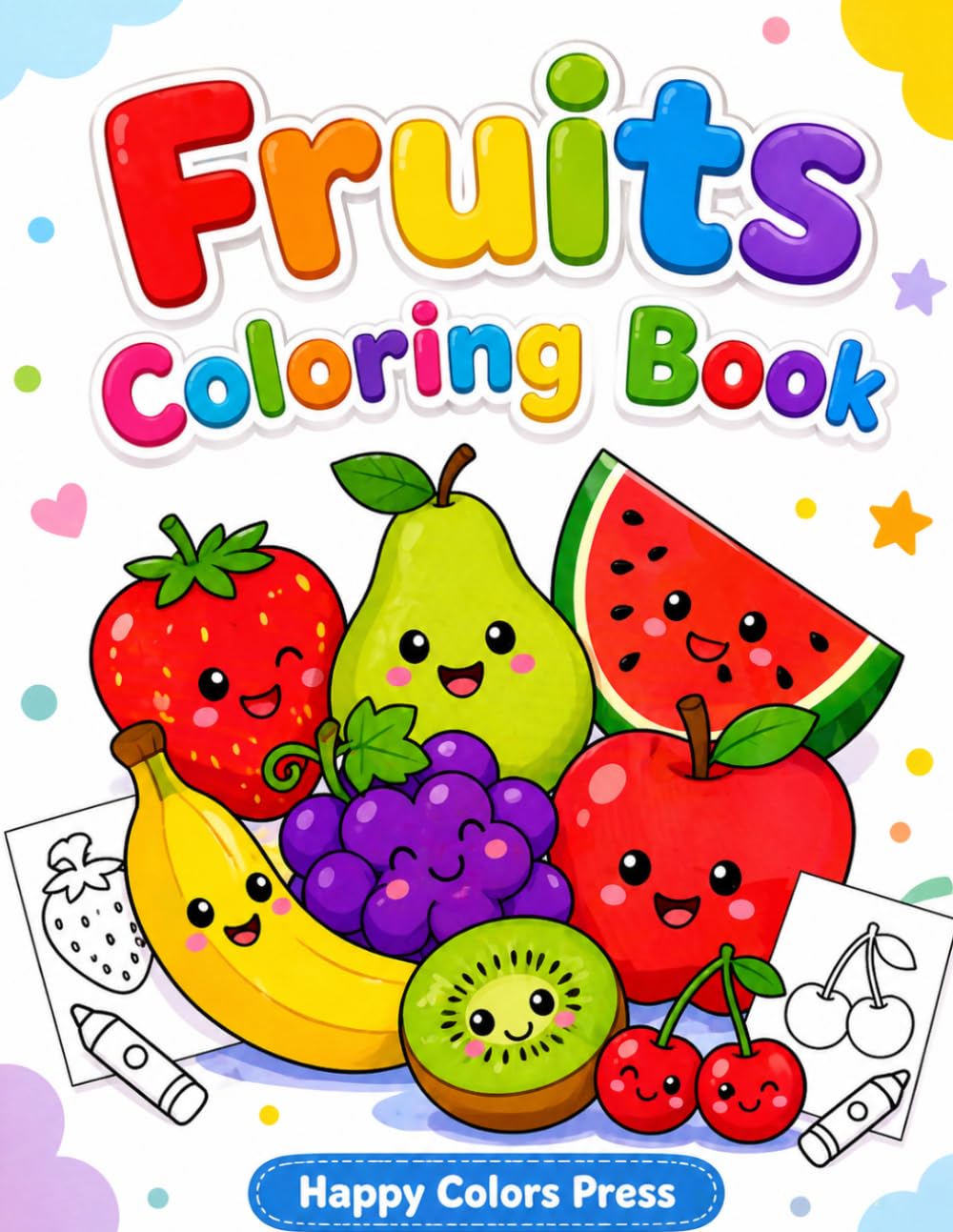 Fruits Coloring Book for Kids Ages 3–6: 40 Big, Bold & Easy Fruit Coloring Pages for Toddlers & Preschoolers | Fun & Simple Designs to Color & Learn