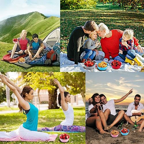 Miniatura 7 de Ecoart Cuenco plegable extensible de silicona para viajes, camping, senderismo (azul (L))