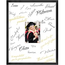 LaVie Home 16x20 Wedding Signable Picture Frame Black 16x20 Frame Wood Displays 5x7 Pictures with Mat, for Graduation Wedding Signatures, Anniversary Keepsake Picture Frame
