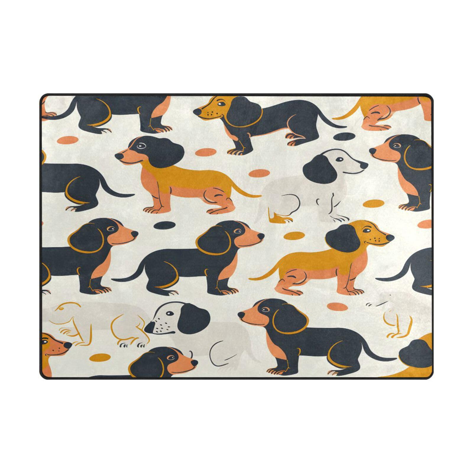 Tapis de sol contemporain teckel pour créer un salon chaleureux