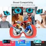 VR Headset for Nintendo Switch 1 & OLED Model, Switch VR Virtual Boy Glasses with Adjustable HD Lenses and Comfortable Head Strap, Labo VR Kit 3D Goggles for Switch Accessories (White&Blue)