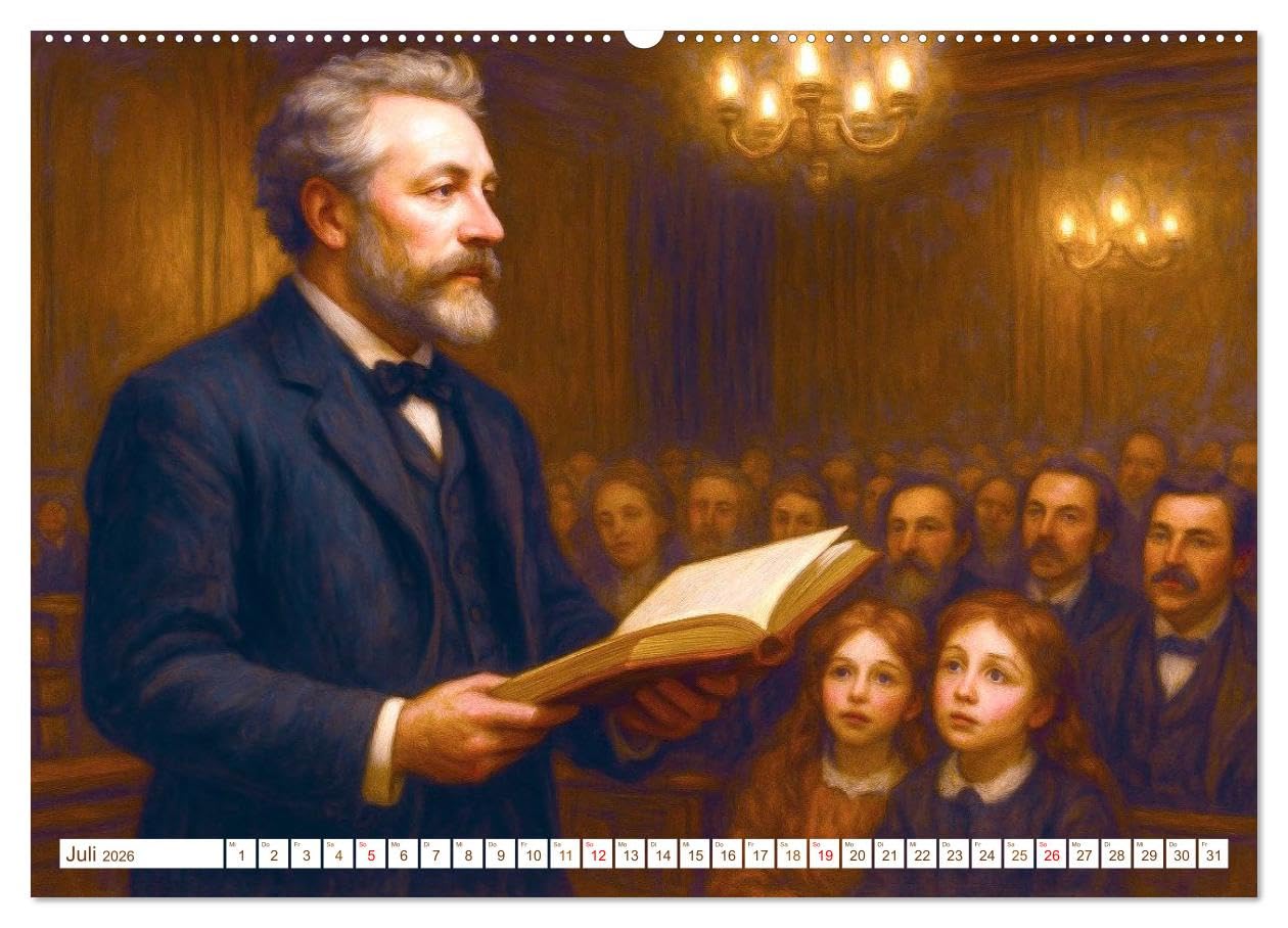 Jules Verne. Sein Leben, seine Werke (hochwertiger Premium Wandkalender 2026 DIN A2 quer), Kunstdruck in Hochglanz: Einer der faszinierendsten Autoren der Weltliteratur (CALVENDO Kunst)