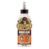 Vista 1 de Gorilla Ultimate - Pegamento para madera impermeable, color madera natural, 8 onzas (paquete de 1), resistente al agua para proyectos y reparaciones
