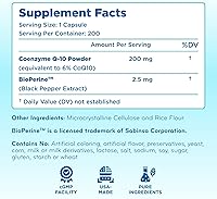 Vista 8 de CoQ10 200 mg con BioPerine - Coenzima de absorción mejorada Q10 200mg Potente antioxidante para energía cardíaca y apoyo al envejecimiento - Tapas