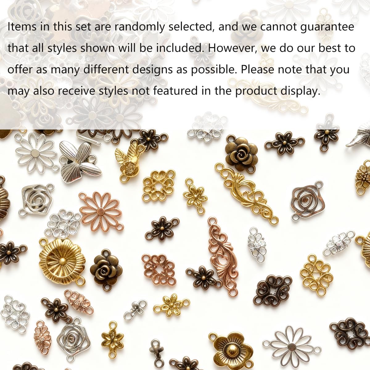 100g Metal Pendant Charms for Jewelry Making, Bulk Assorted Silver & Gold Plated Charms for Braclet Necklace Crafts, Animal Flower Crafting Gifts - Image 2