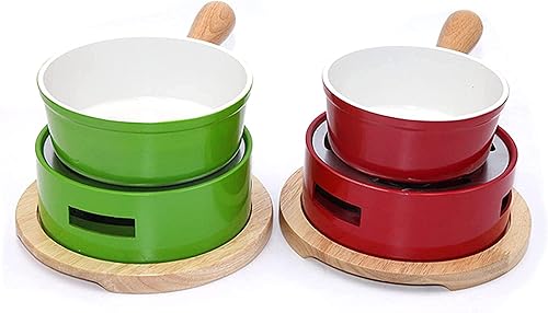 Miniatura 6 de KFJZGZZ Juego de fondue de queso, juego de fondue de aleación de aluminio, incluye ollas de cerámica, olla de porcelana de primera calidad para