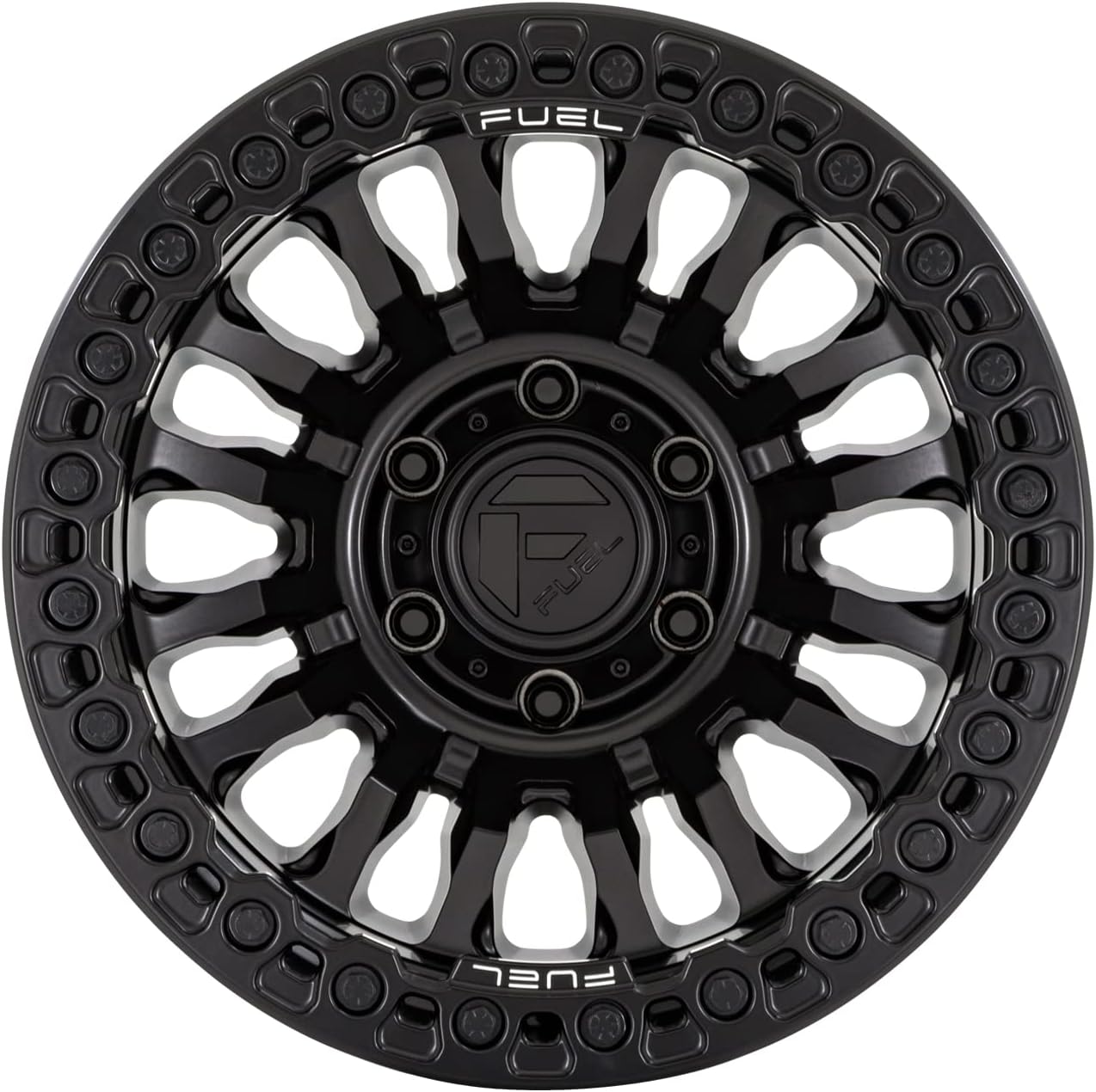 FUEL OFF-ROAD FC857 RINCON 20X10 6X135 4.79-18mm MATTE BLACK WITH GLOSS BLACK LIP - FC857MB20106318N