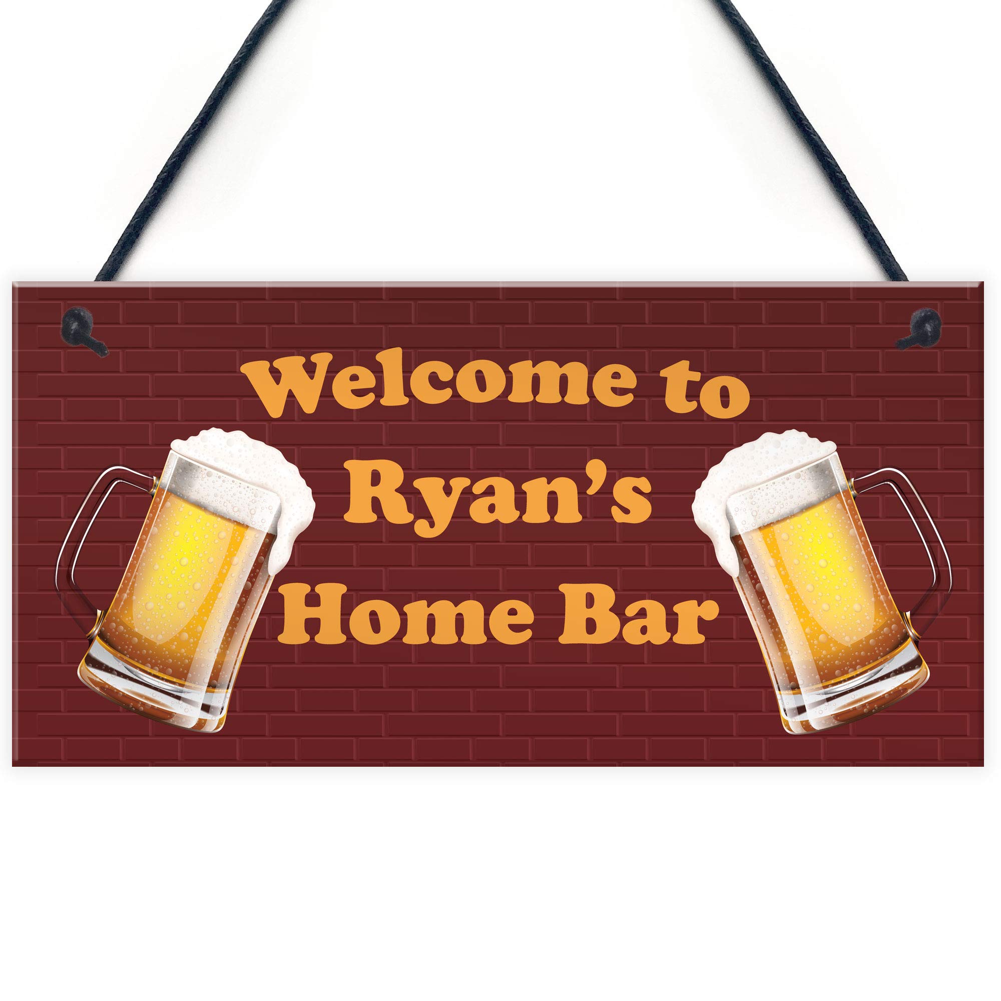 NOVELTY Home Bar Sign PERSONALISED Alcohol Beer Gift Pub Man Cave Sign