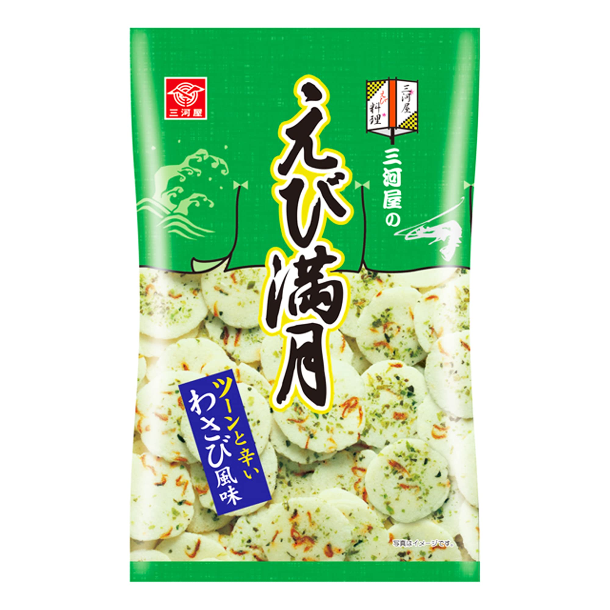 Amazon.co.jp: 三河屋製菓 えび満月わさび風味 68g×12袋 : 食品・飲料