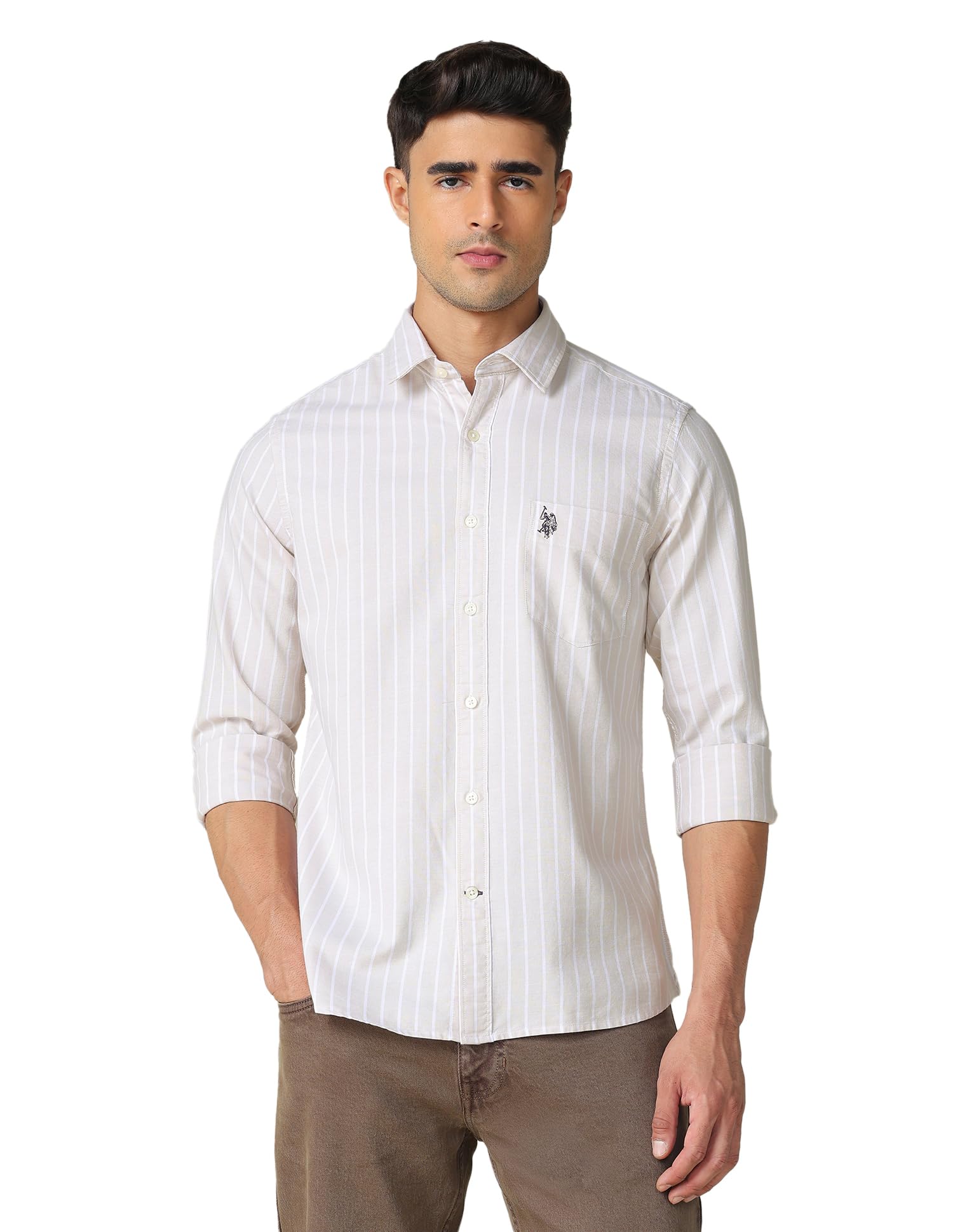u.s. polo assn. Men's Striped Tailored Fit Shirt-picture-29