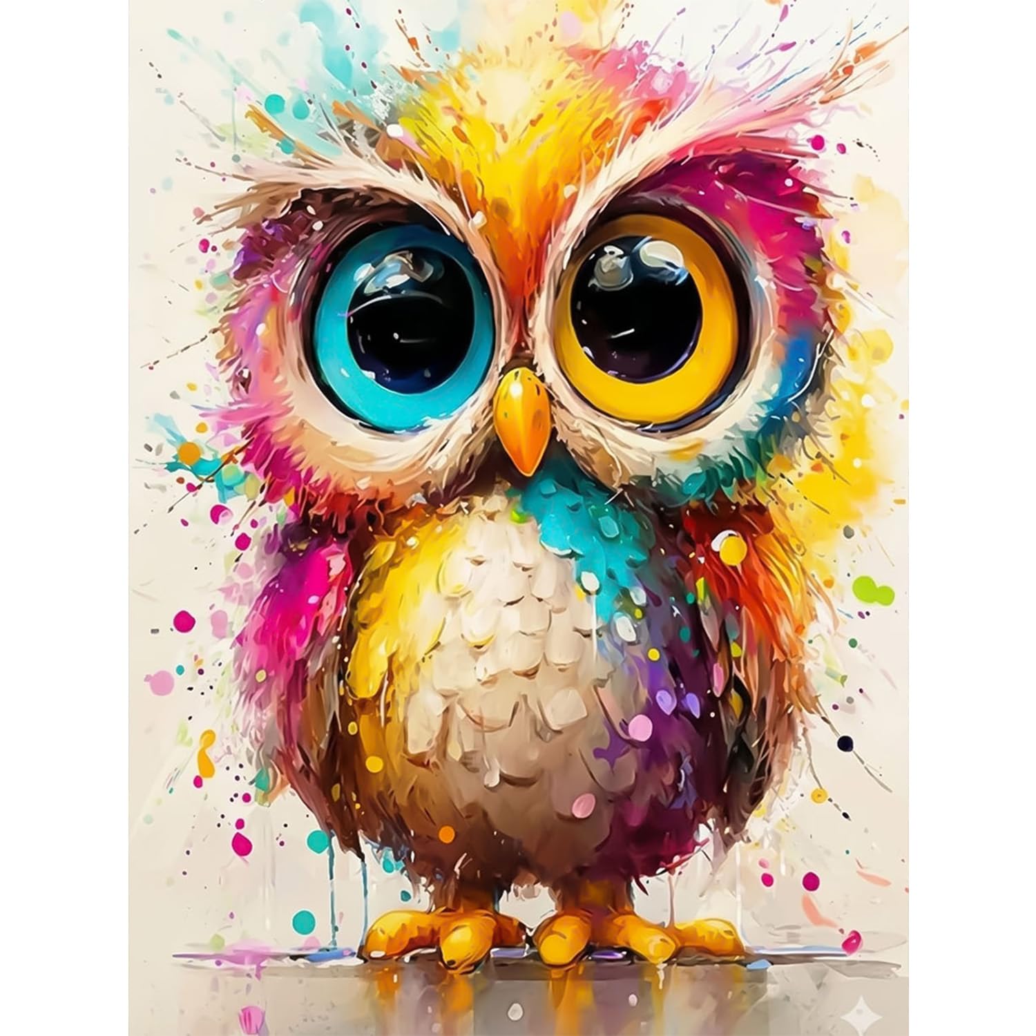 TOSTOG Colorful owl Diamond Painting Kits for Adults, Cute owl 5D DIY Diamond Art Kit Full Drill Diamond Crystal Rhinestone Arts and Crafts Picture for Home Wall Decor 30x40cm