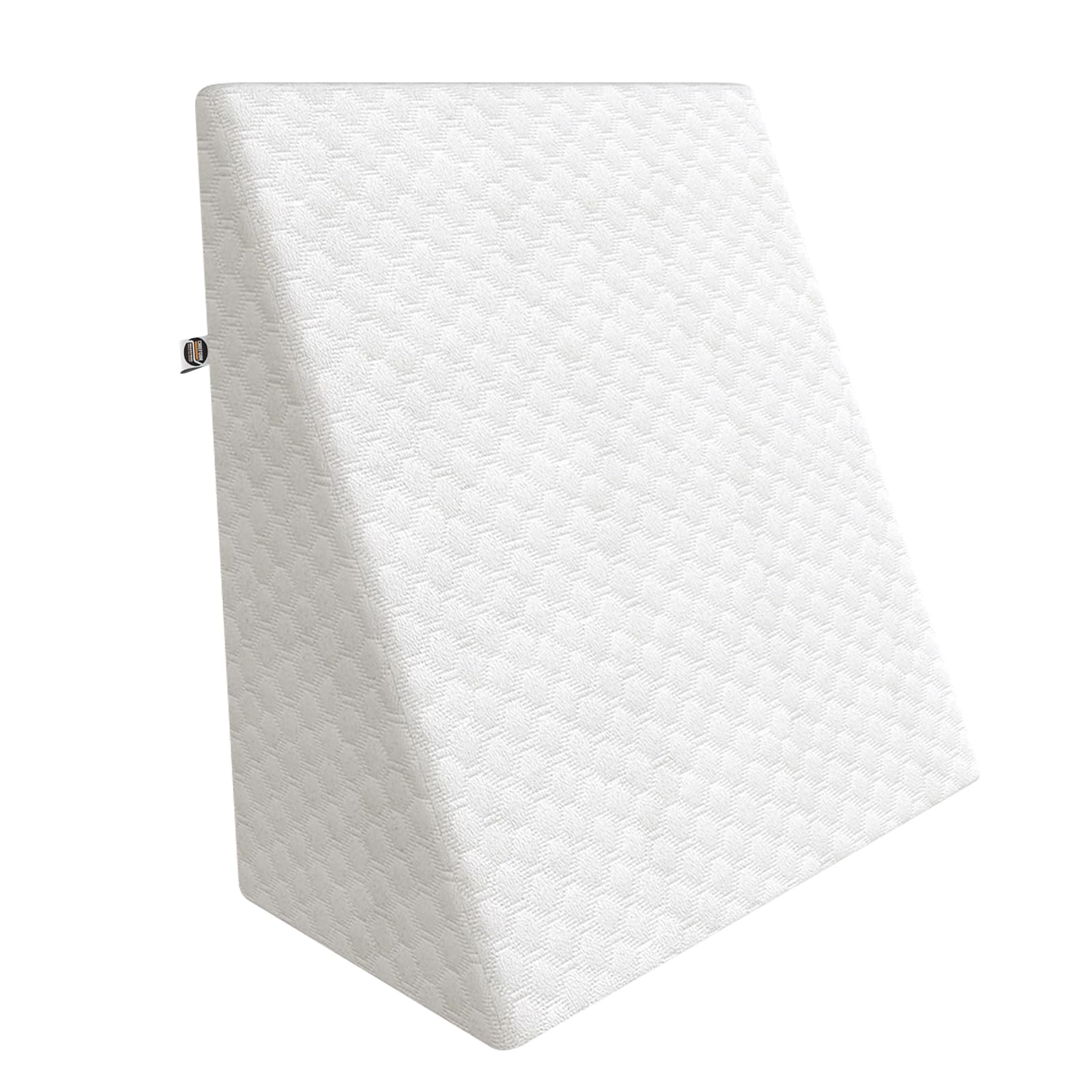 Orthopedic Wedge Pillow for Sleeping, Reading & Acid Reflux Relief | Premium Memory Foam Bed Cushion | Ideal for Back Support, Leg Elevation | 20 x 20 x 7 Inch | Premium White-picture-17