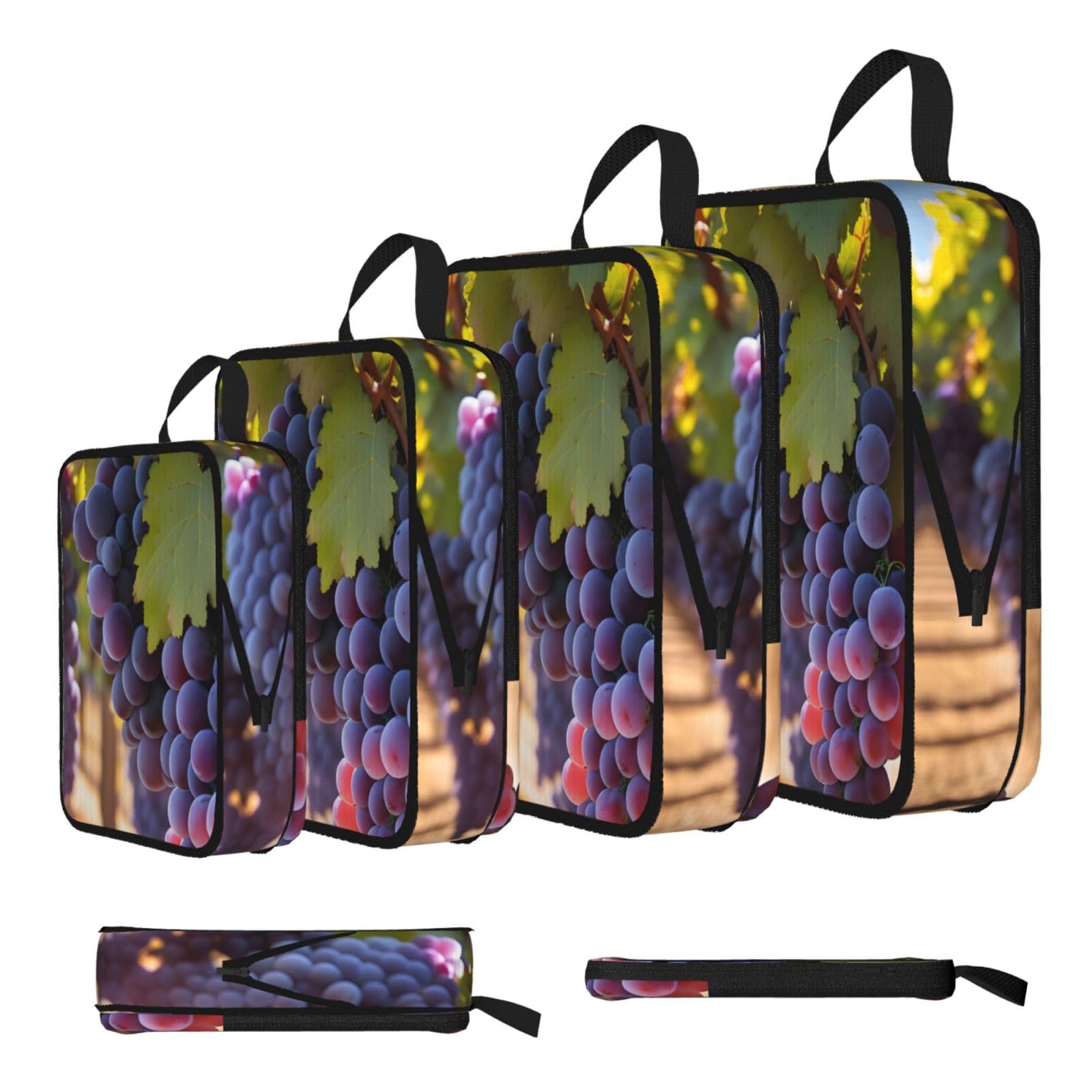 Sxzvvbn Black Desert Grapes Compression Packing Cubes 4 Piece Set