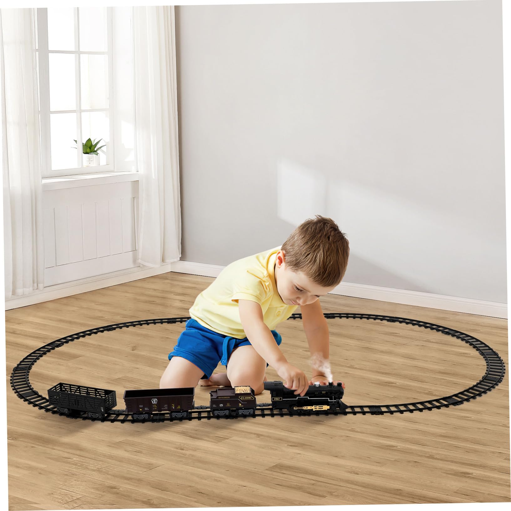 Toyvian Kit de train électrique pour garçons - Kit de train de Noël pour sous l'arbre avec lumière sonore - Pour garçons et filles - Facile à monter