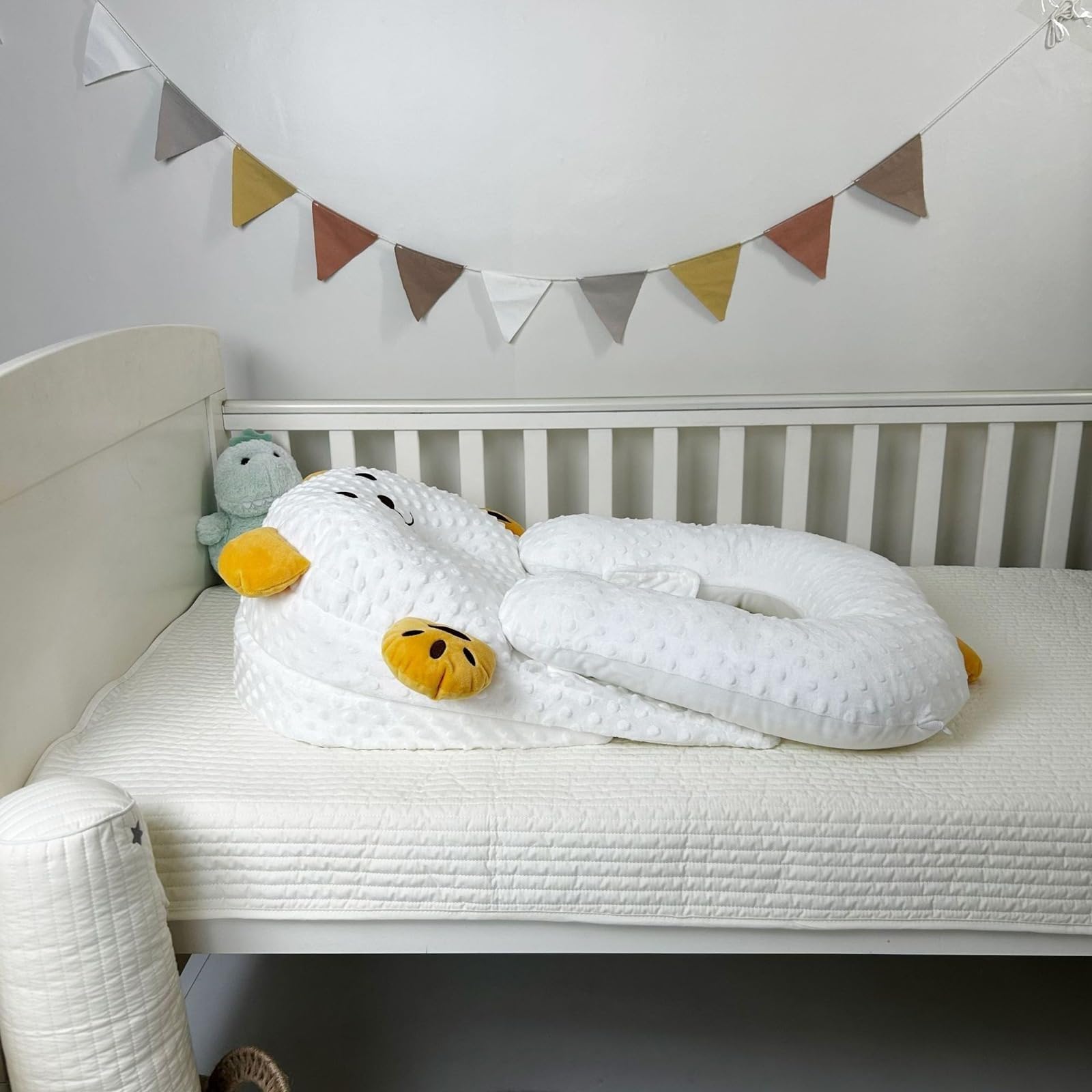 Ergonomisches abnehmbares Stillkissen – Anti-Reflux & Spuckschutz für Neugeborene, Unterstützung beim Flaschen-/Brustfüttern, antibakteriell & atmungsaktiv, Komfort für Baby