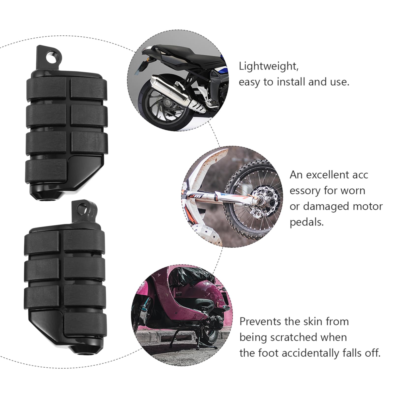 ULTECHNOVO Estriberas Pedal De Moto Reposapiés Materiales Seguros Duradero y Cómodo Para Recorridos Largos