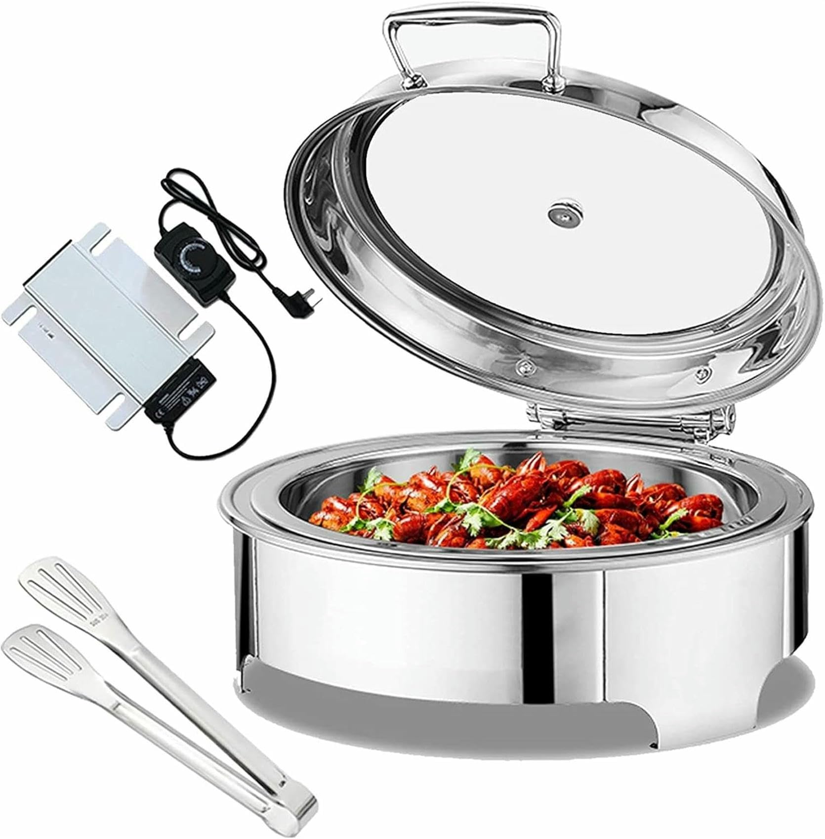Chafing dish électrique 6l avec couvercle hydraulique pour buffet chaud