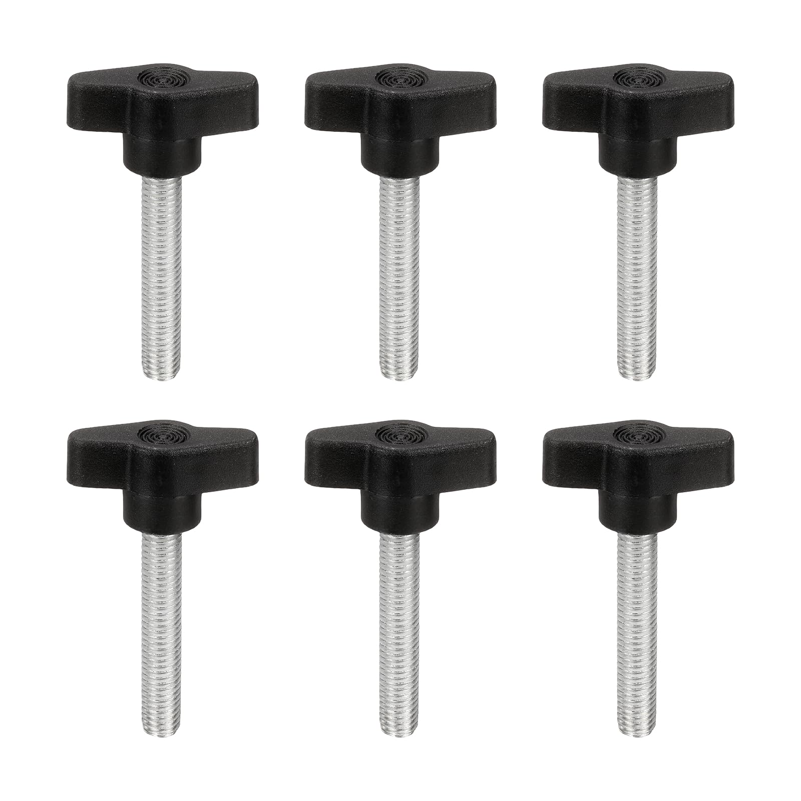 PATIKIL M8 x 45mm Tee Wing Thumb Screws, 6Pcs Carbon Steel Mechanical Handle Bolt Thumb Screws for Remove Replace Hand Clamping Tightening Knobs Power Supply, Black โ image 1