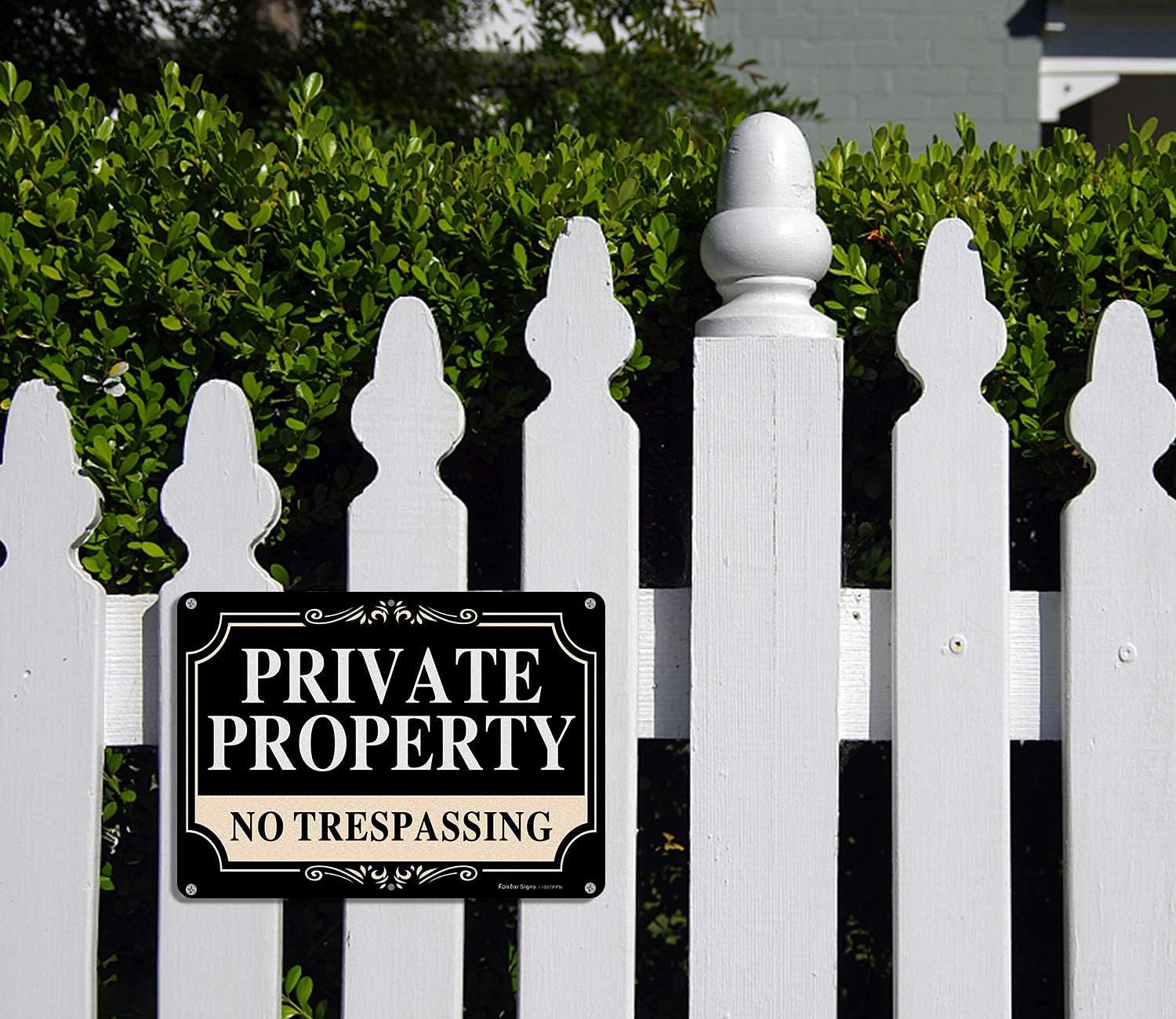4 Pack No Trespassing Signs Private Property,10x7 Inch Rust Free Aluminum Metal Sign,Reflective,Fade Resistant,UV Protected,Weatherproof Up to 7 Years Indoor/Outdoor Use