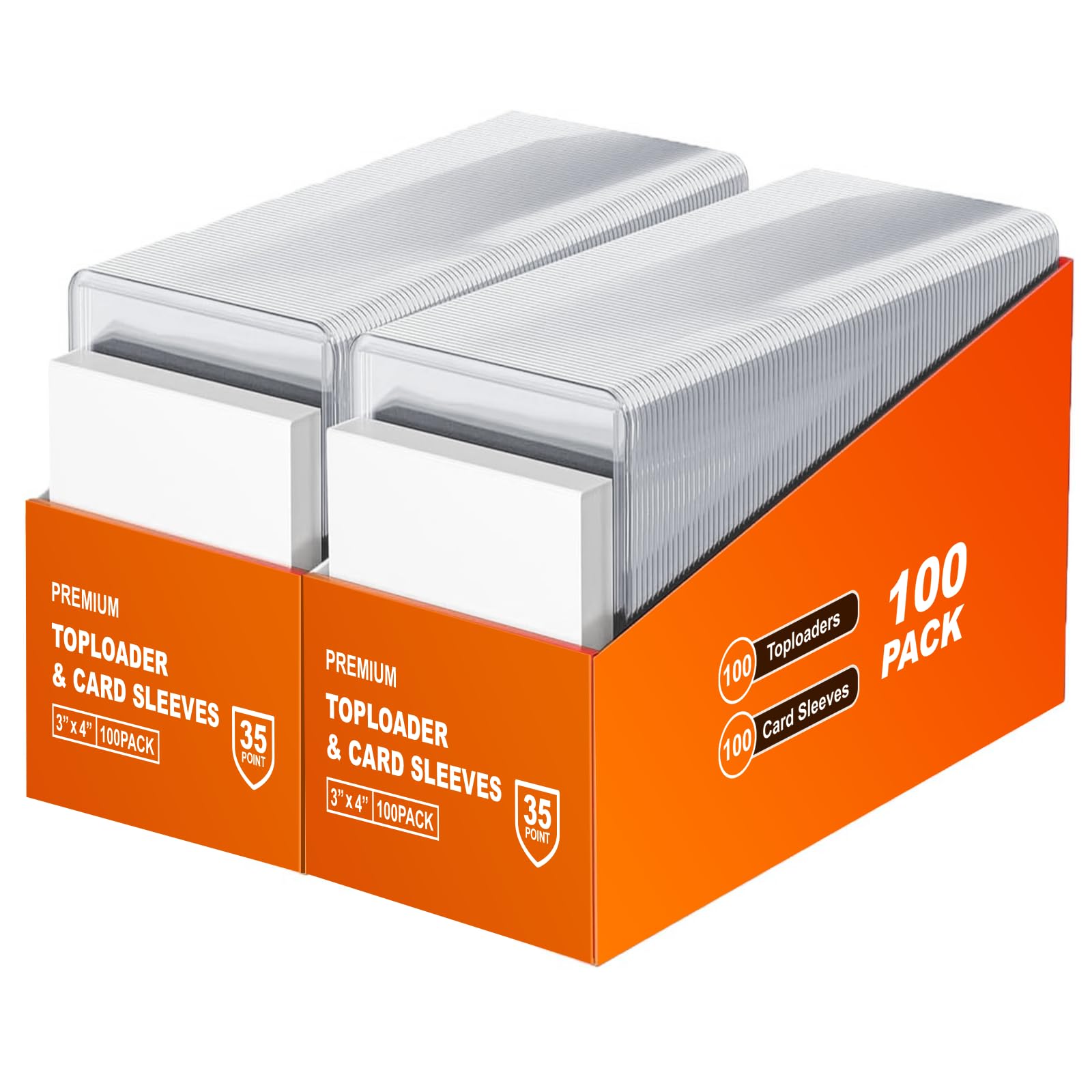 400 Pcs Cards Sleeves, 3" x 4" Inches Hard Plastic Card Sleeves, Premium Trading Cards Sleeves Fit for MTG, Football, Sports Cards (200 Hard Card Sleeves + 200 Clear Sleeves) โ image 1