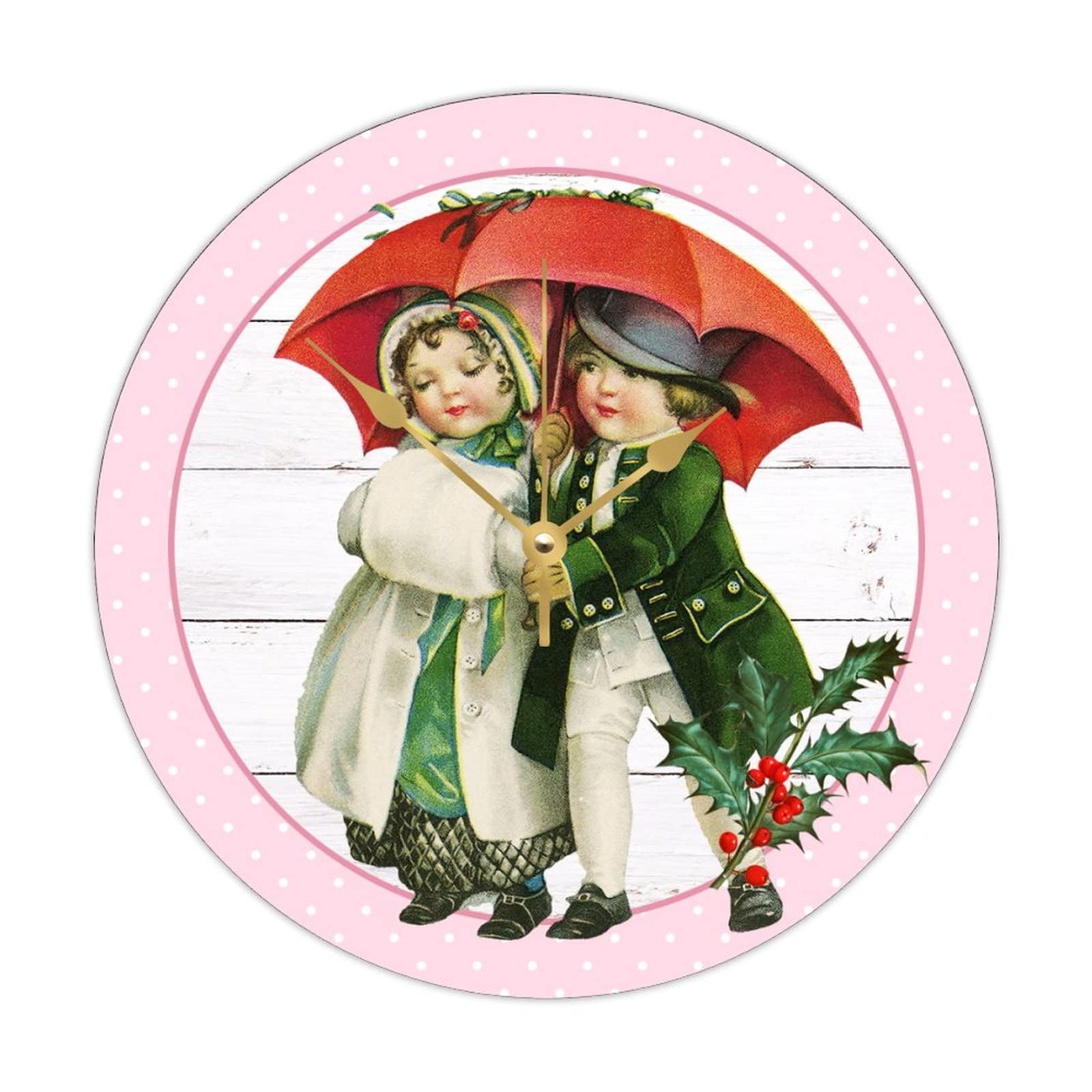 Horloge en bois avec Père Noël à offrir en cadeau de Noël rustique et utile