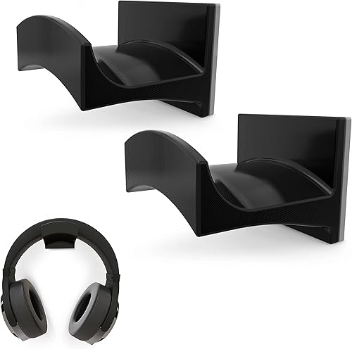 BRAINWAVZ Cradle Large - Paquete de 2 soportes para auriculares, gancho universal para Sennheiser, Sony, Bose, Beats, AKG, Audio-Technica,
