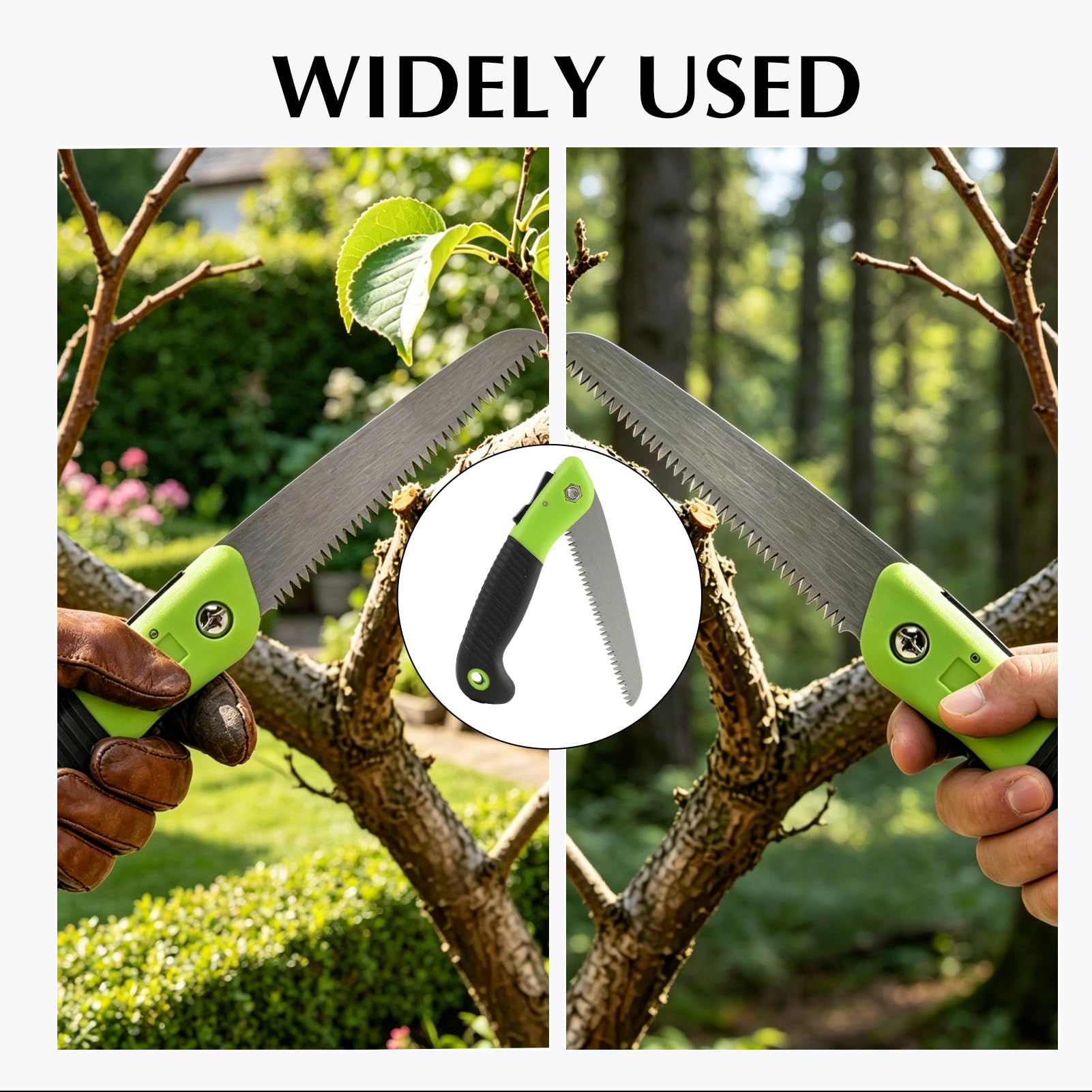 2PCS Sierra de Mano Plegable, pour Poda Serrucho Curvo, con Mango Ergonómico Antideslizante pour Jardinería, Camping, Caza y Herramientas de Supervivencia Compactas