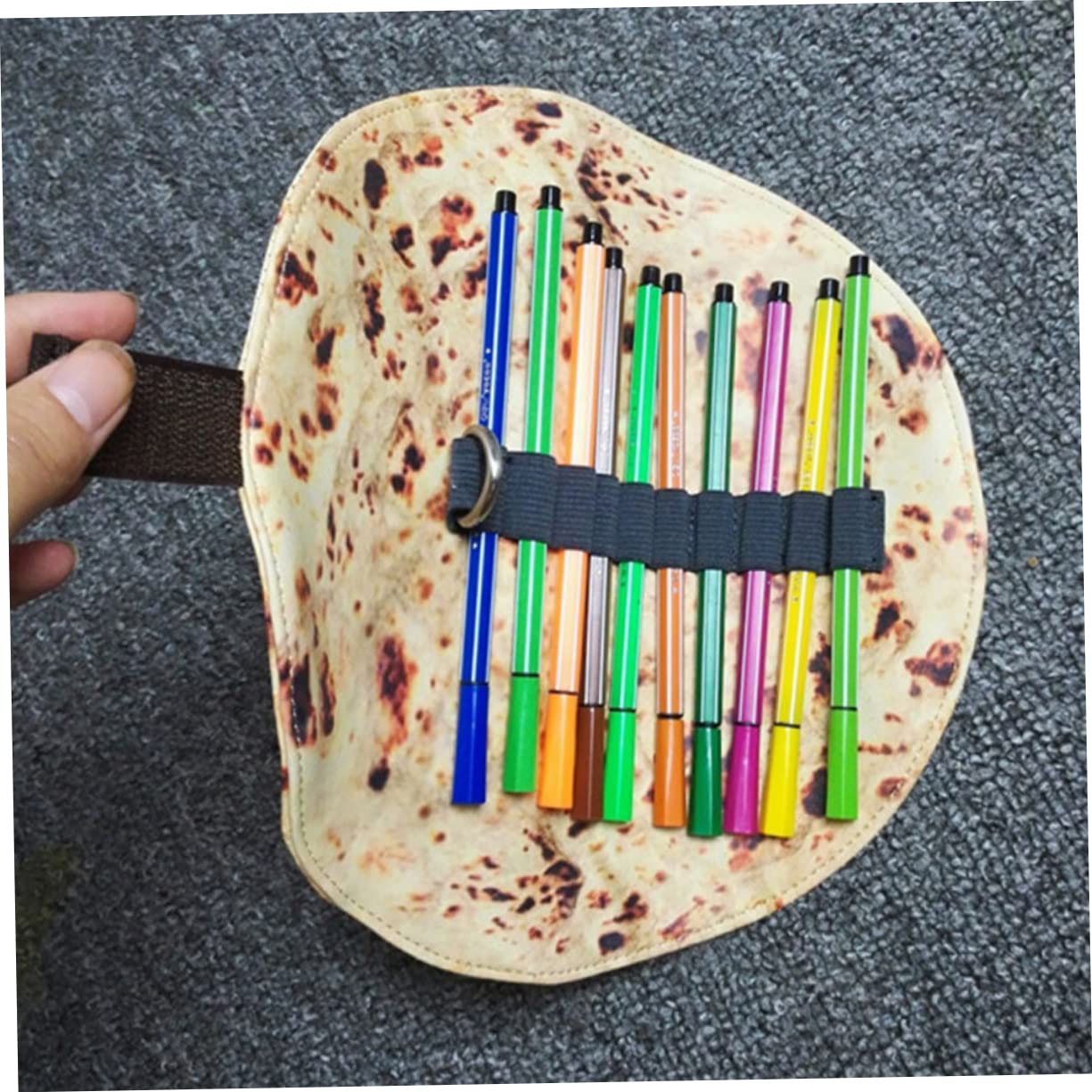 10pièces Trousse à Crayons Tortilla Enroulable Toile Étui à Portable pour Rangement De Fournitures Scolaires