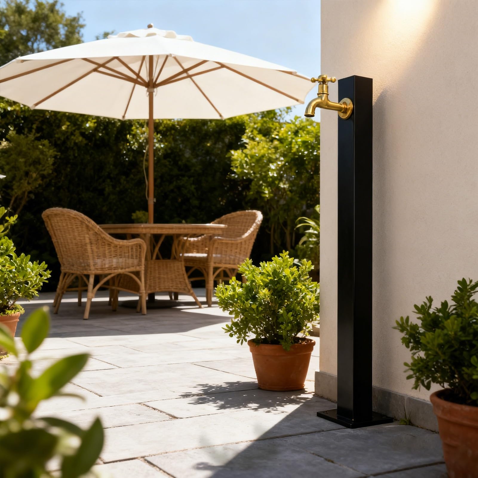 XDLEDMKIZ Outdoor Standing Water Tap 23.6" Stainless Steel Vertical Faucet Pillar Freestanding Antifreeze Frost Free Water Hydrant for Irrig