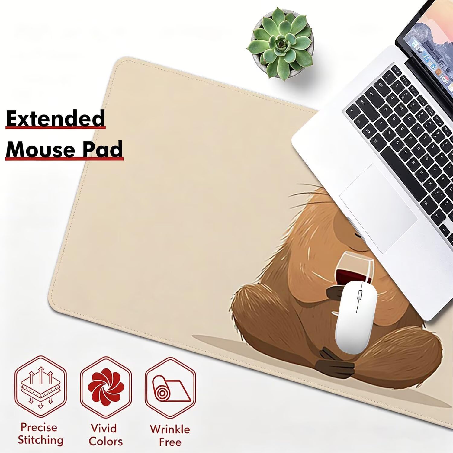 Tappetino Mouse Gaming XXL, Mousepad 1200x600x4mm animale Carino 0x0-127 | Tappetino Scrivania con Base in Gomma Antiscivolo Bordi Cuciti per Computer, PC, Migliora la Precisione e la Velocità