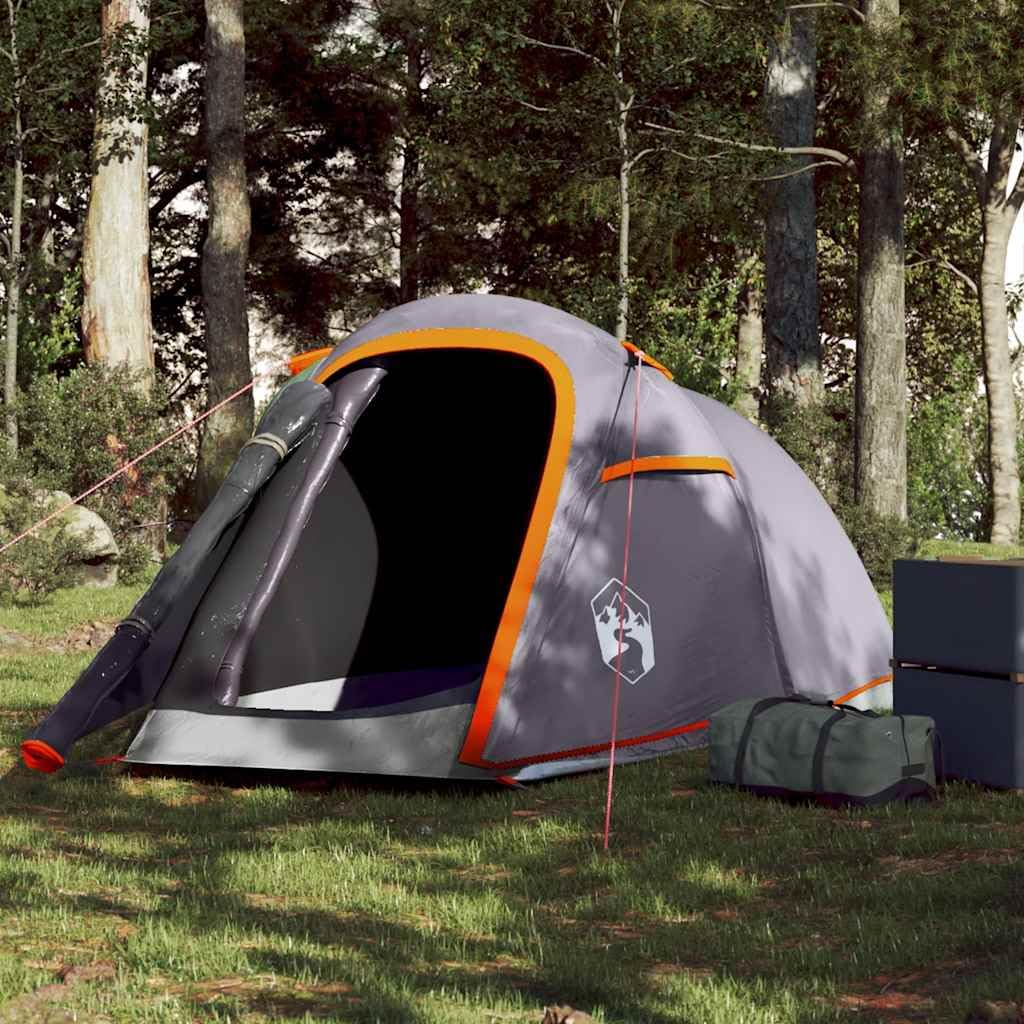 Genérico Tienda de campaña túnel 2 Personas Impermeable Gris y Naranja,Deportes,Actividades al Aire Libre,Camping y Senderismo,Tiendas de campaña-94606