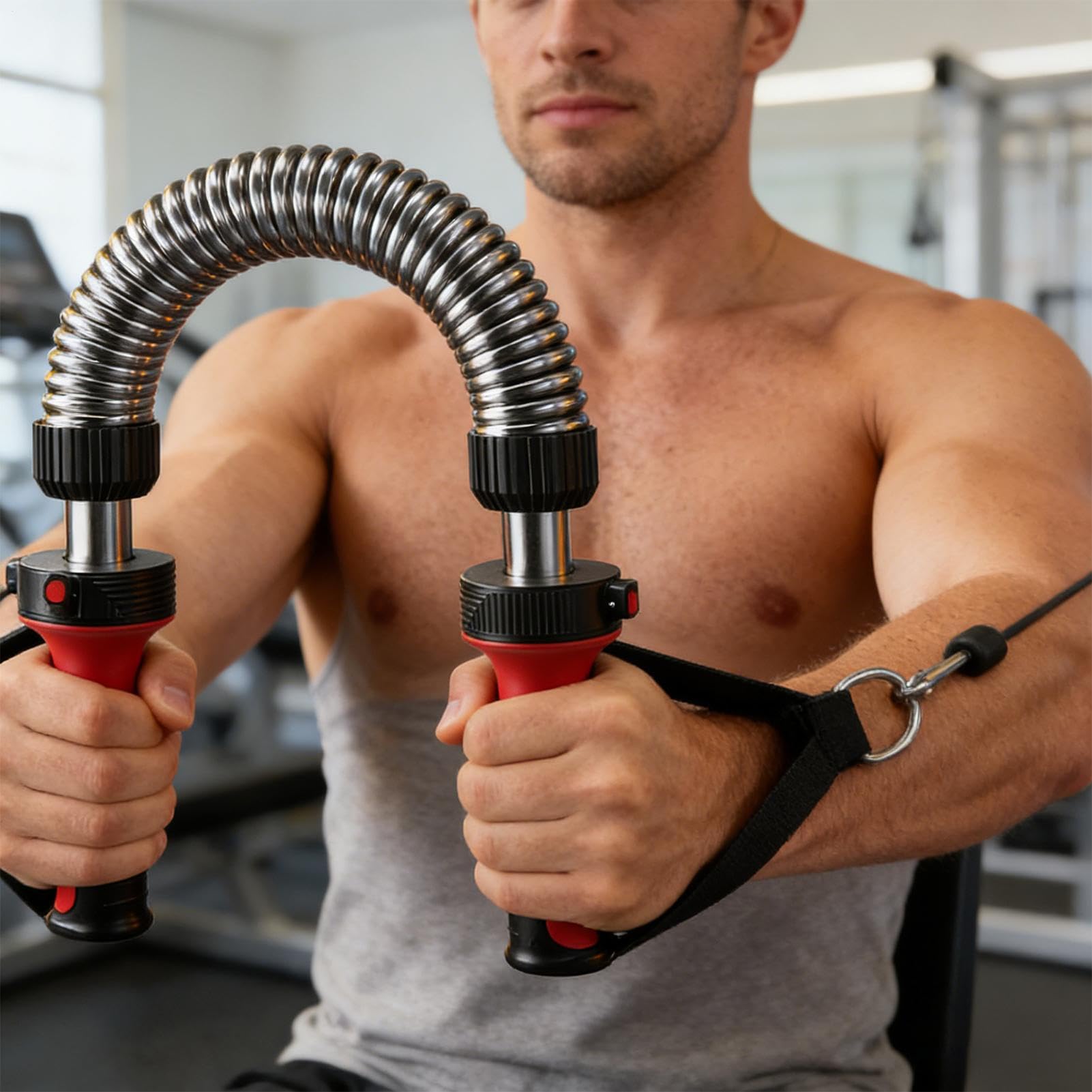 Esercitatore per braccia | Barra Regolabile per Allenamento 20,0-40,0 kg,Trainer di per Braccia,Per palestra domestica, esterno, università, appartamento, pausa lavoro, routine mattutina, sera,