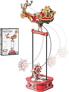 Comprar ROKR Maquetas para Construir en Madera Santa's Sleigh Ride para Adultos, Serie 3D Puzzle Swing Gravity, Decoración Retro, Juego Stem Adultos y Niños, MCD05