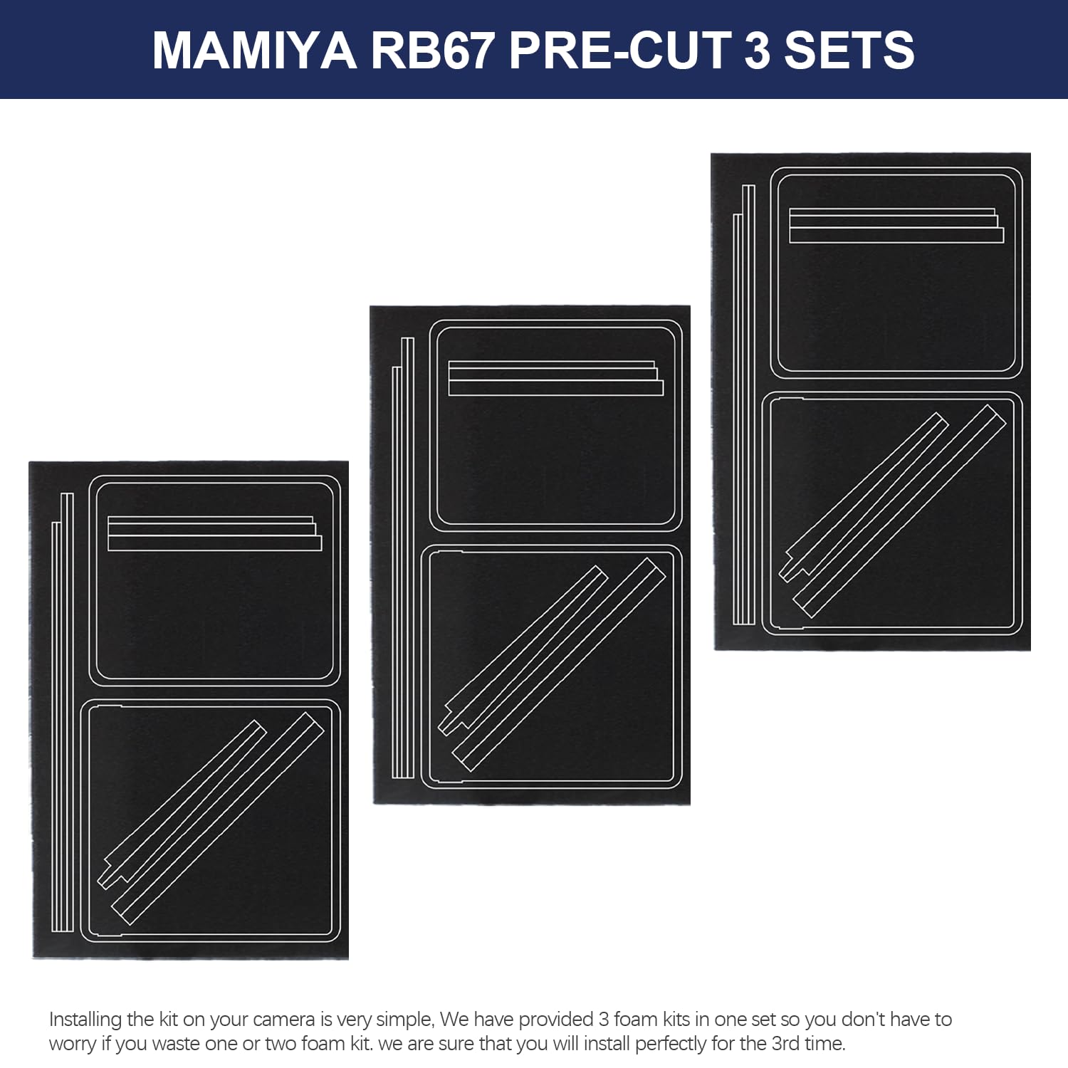 eTone Wstępnie wycięta gąbka z pianki uszczelniającej do Mamiya RB67/RB67 Pro/RB67 Pro S